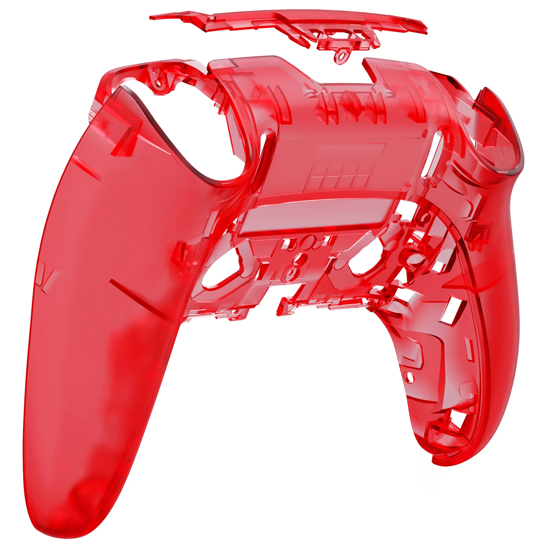 eXtremeRate Replacement Back Housing Bottom Shell Compatible with PS5 Edge Controller - Clear Red - Image 6
