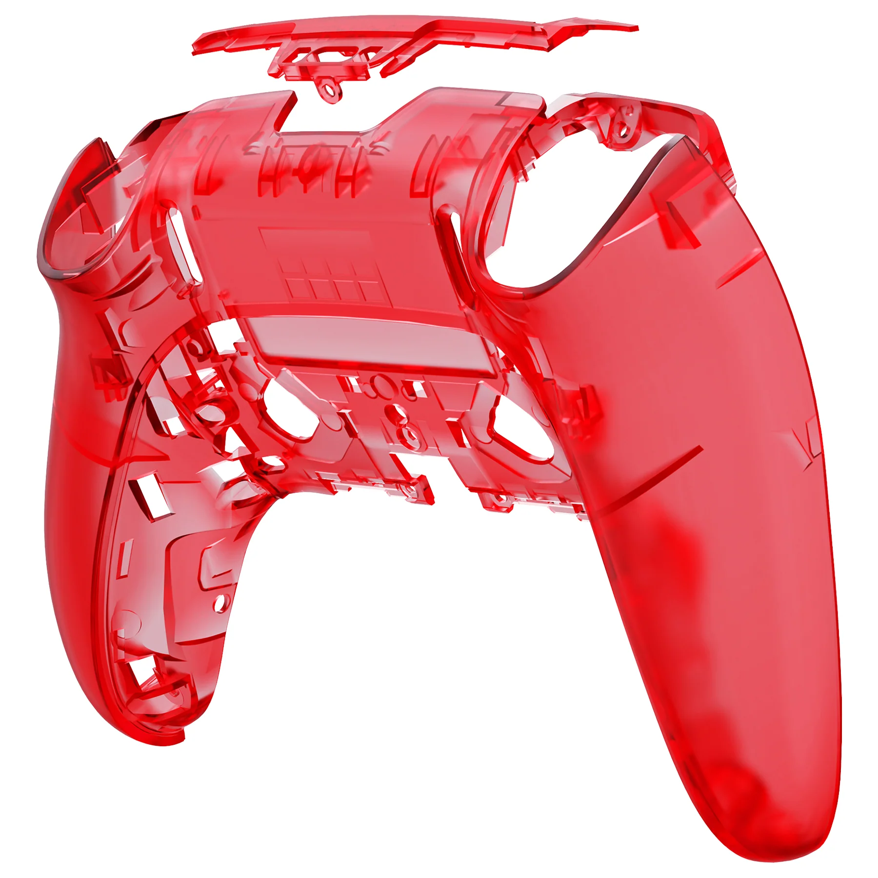 eXtremeRate Replacement Back Housing Bottom Shell Compatible with PS5 Edge Controller - Clear Red - Image 7