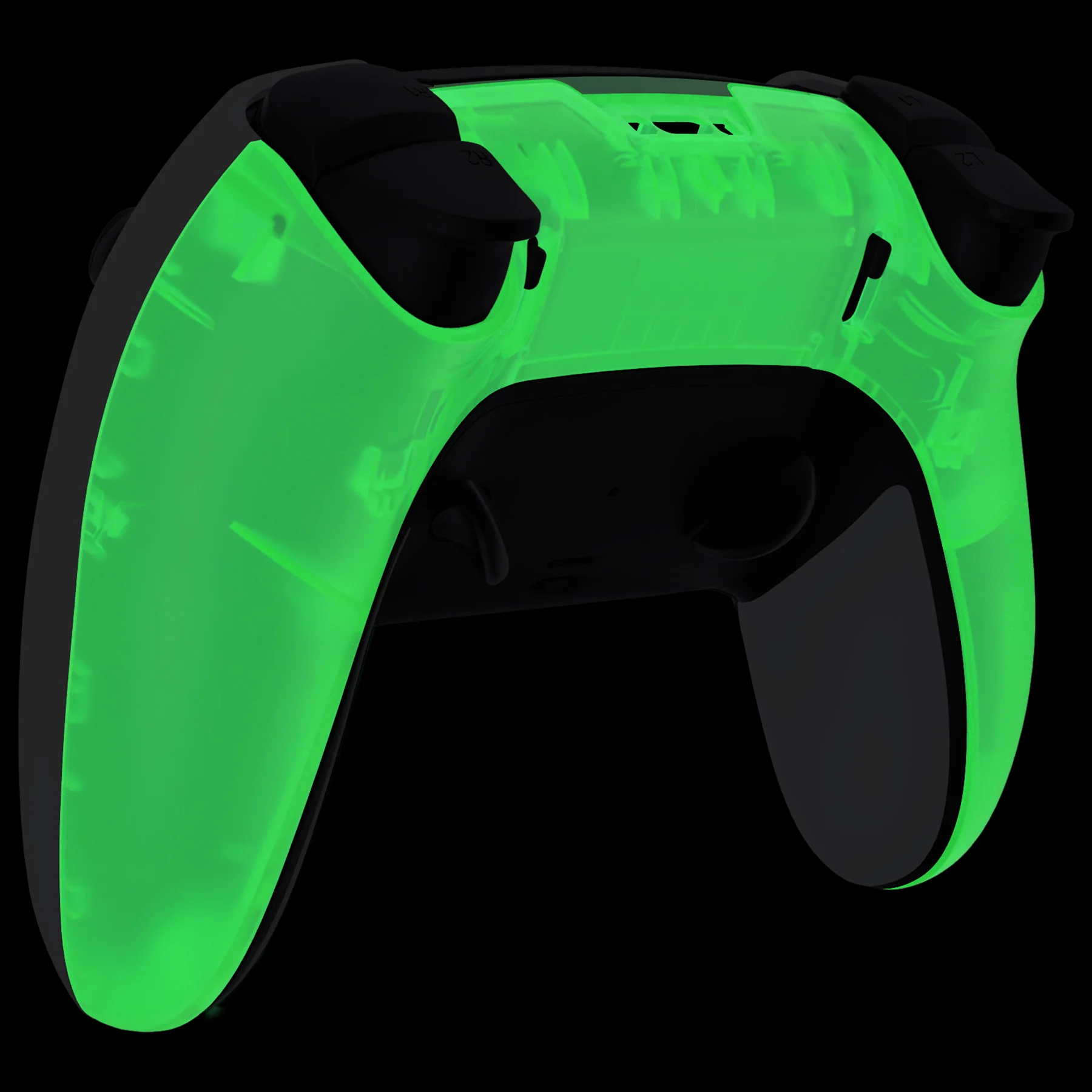 eXtremeRate Replacement Back Housing Bottom Shell Compatible with PS5 Edge Controller - Glow in Dark - Green - Image 4