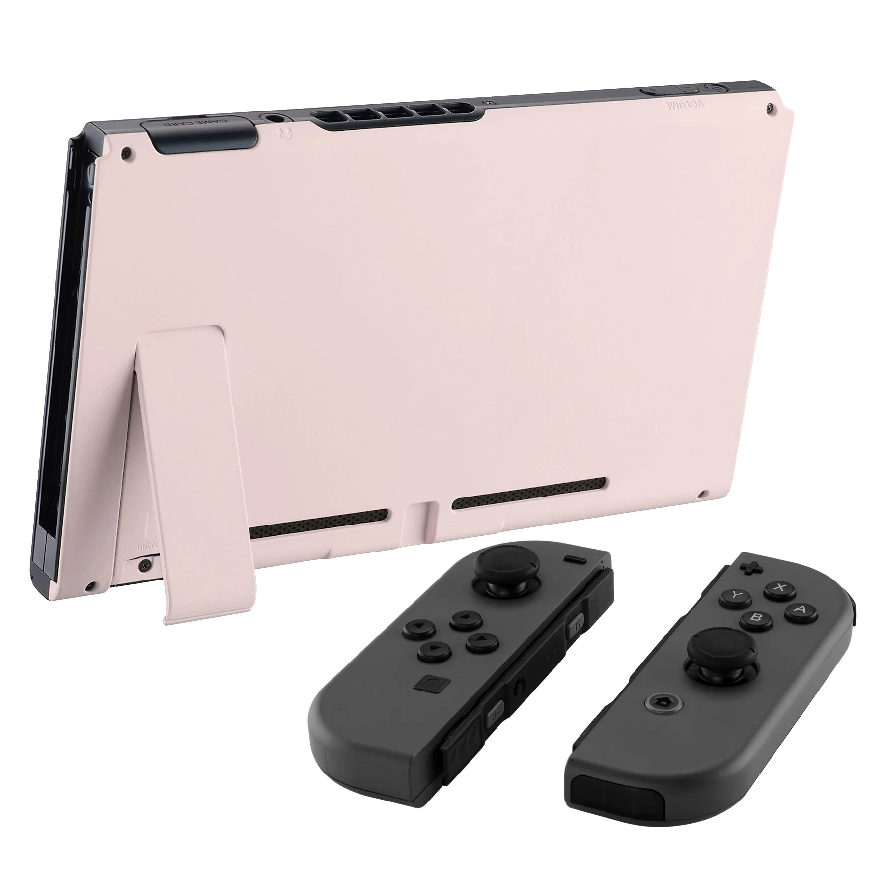 eXtremeRate Replacement Back Plate with Kickstand for Nintendo Switch Console - Cherry Blossoms Pink - Image 4