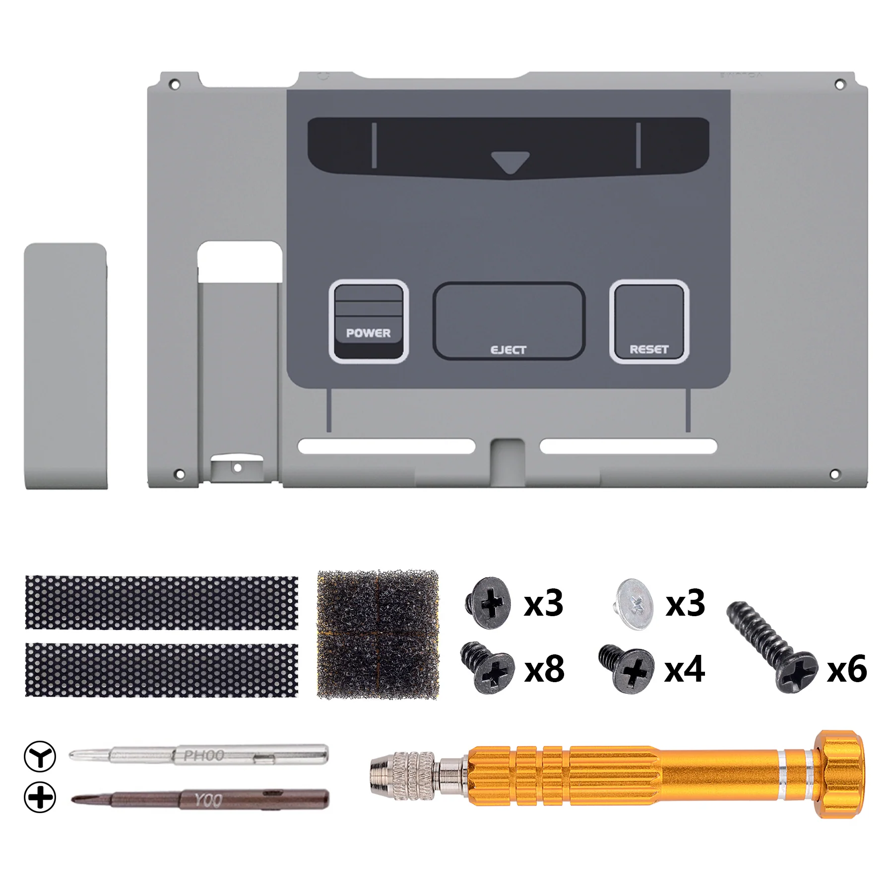 eXtremeRate Replacement Back Plate with Kickstand for Nintendo Switch Console - SFC SNES Classic EU Style - Image 3