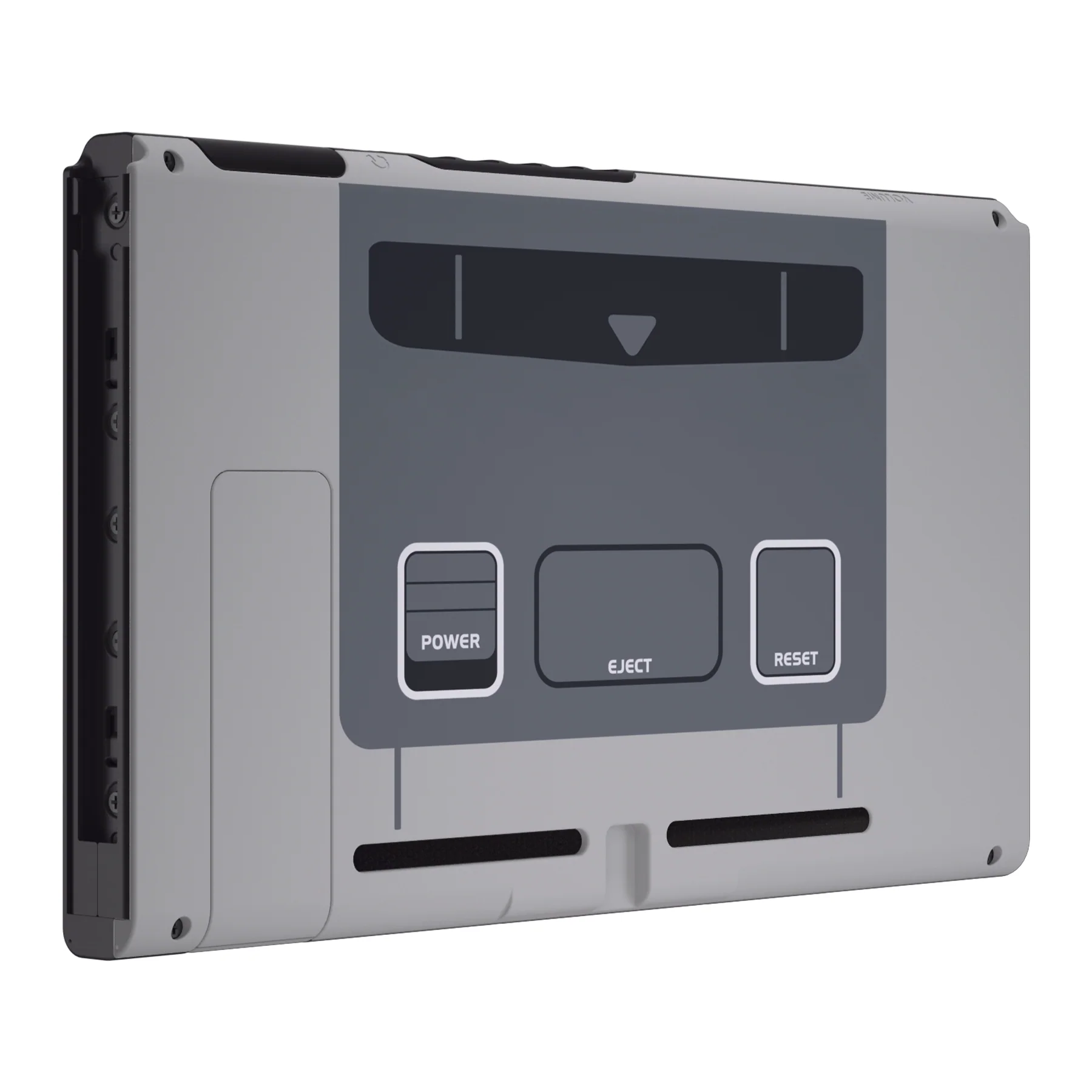 eXtremeRate Replacement Back Plate with Kickstand for Nintendo Switch Console - SFC SNES Classic EU Style - Image 5