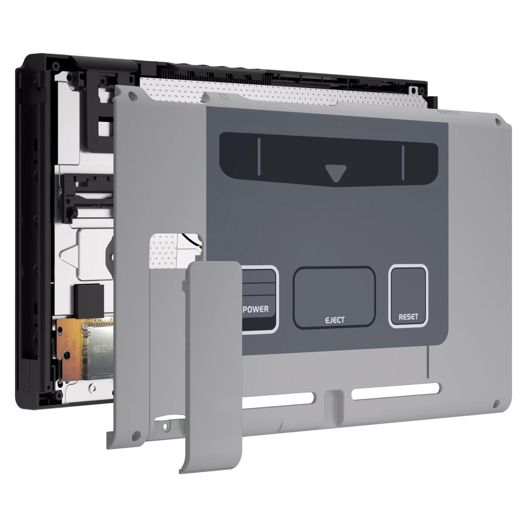 eXtremeRate Replacement Back Plate with Kickstand for Nintendo Switch Console - SFC SNES Classic EU Style - Image 6