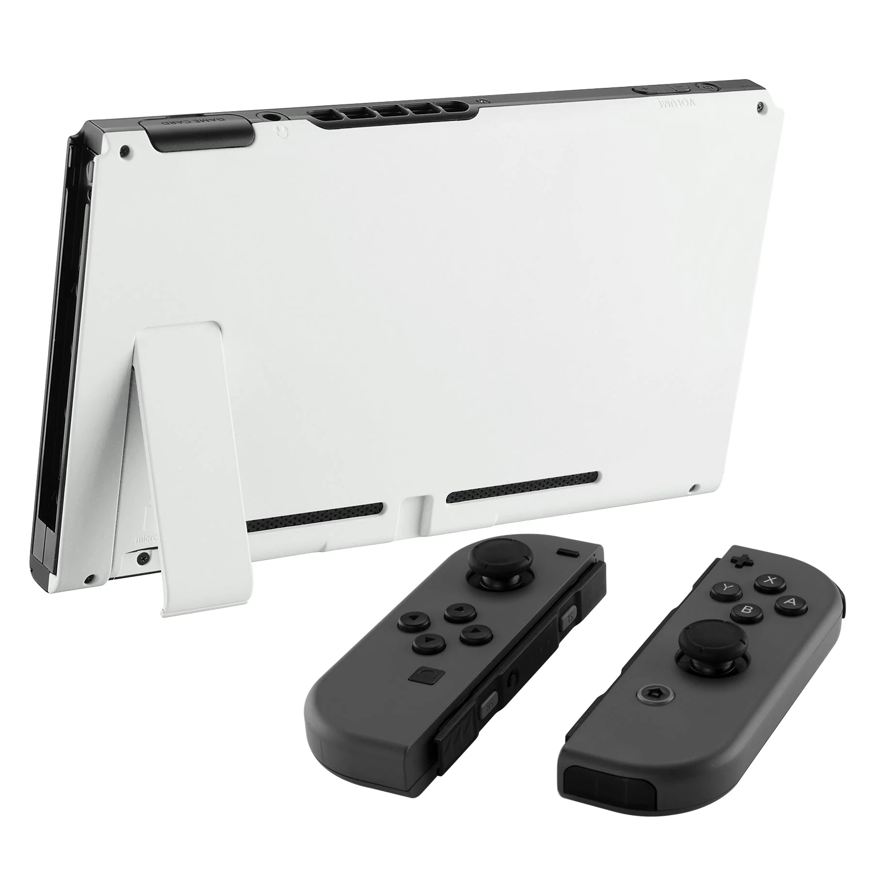 eXtremeRate Replacement Back Plate with Kickstand for Nintendo Switch Console - White - Image 4