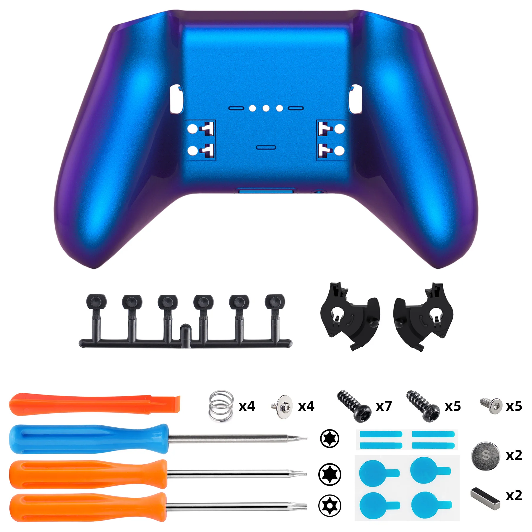 eXtremeRate Replacement Bottom Shell Case for Xbox Elite Series 2 & Elite Series 2 Core Controller Model 1797 - Chameleon Purple Blue - Image 2