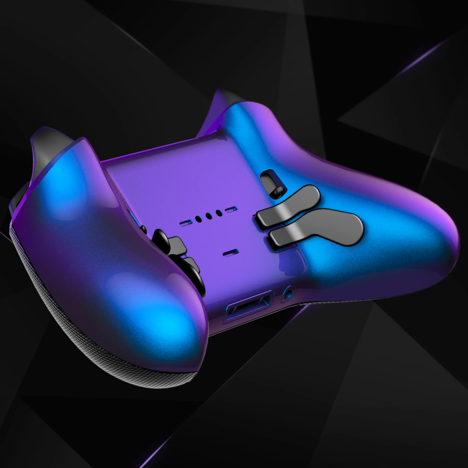eXtremeRate Replacement Bottom Shell Case for Xbox Elite Series 2 & Elite Series 2 Core Controller Model 1797 - Chameleon Purple Blue - Image 6