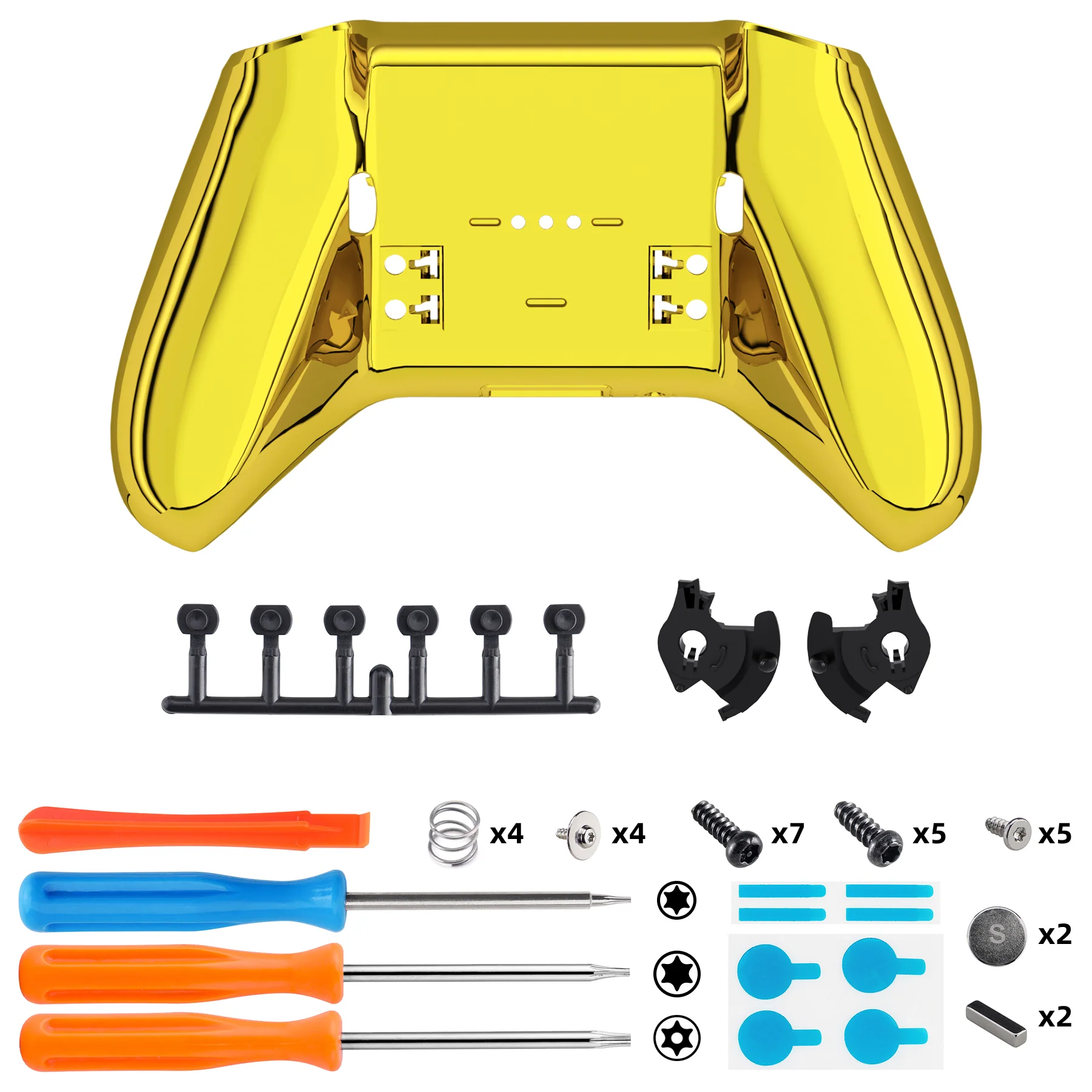 eXtremeRate Replacement Bottom Shell Case for Xbox Elite Series 2 & Elite Series 2 Core Controller Model 1797 - Chrome Gold - Image 2