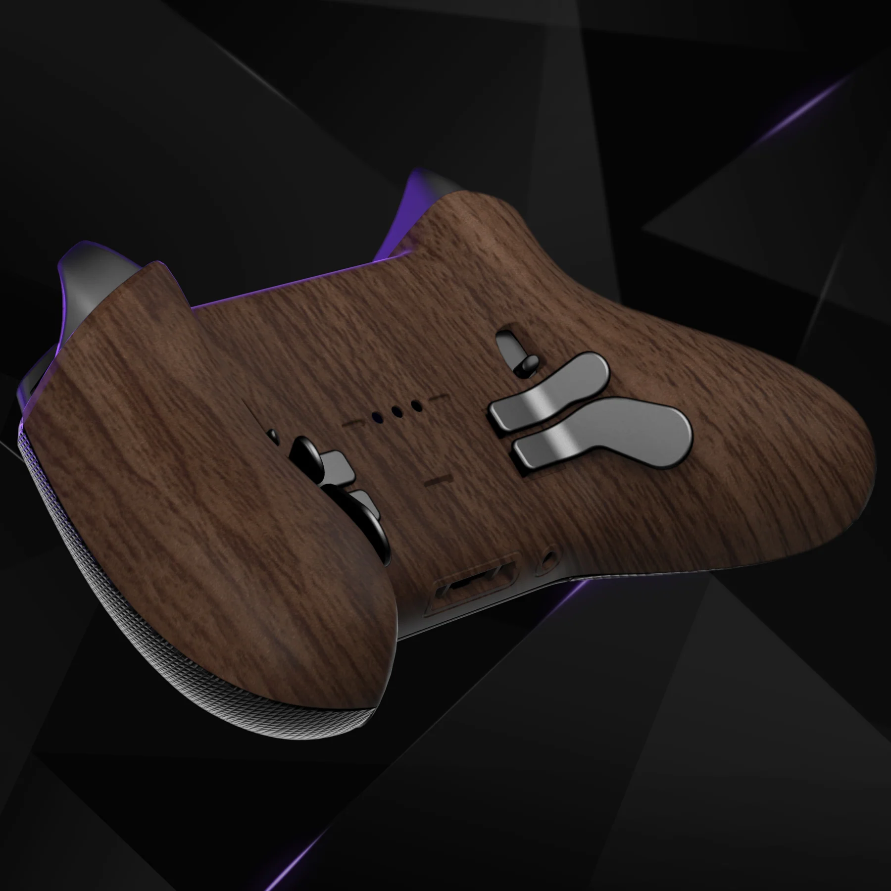 eXtremeRate Replacement Bottom Shell Case for Xbox Elite Series 2 & Elite Series 2 Core Controller Model 1797 - Wood Grain - Image 6
