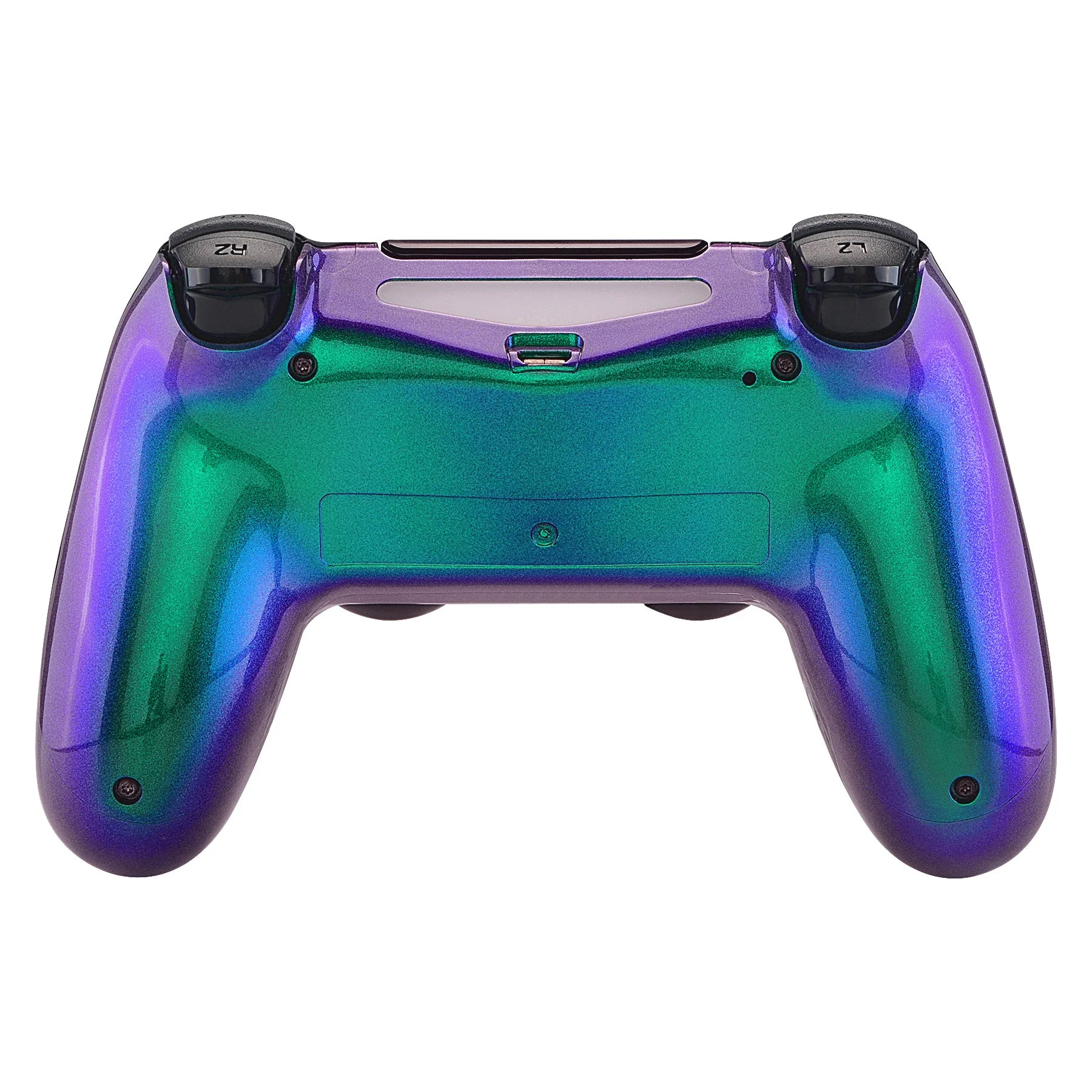 eXtremeRate Replacement Bottom Shell for PS4 Slim Pro Controller (CUH-ZCT2 JDM-040/050/055) - Chameleon Green Purple - Image 2
