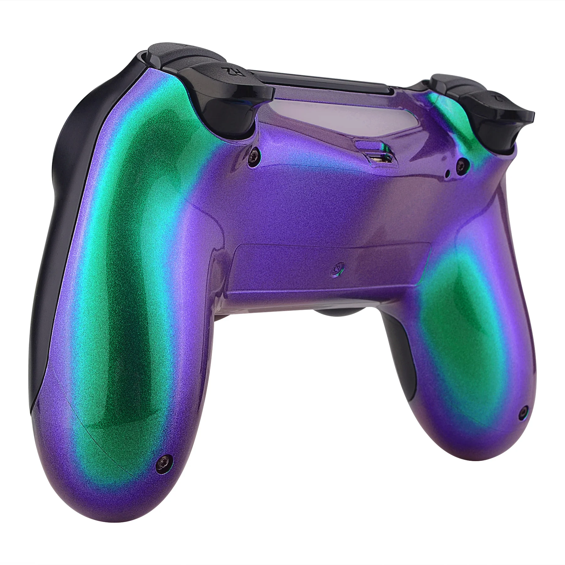 eXtremeRate Replacement Bottom Shell for PS4 Slim Pro Controller (CUH-ZCT2 JDM-040/050/055) - Chameleon Green Purple - Image 4