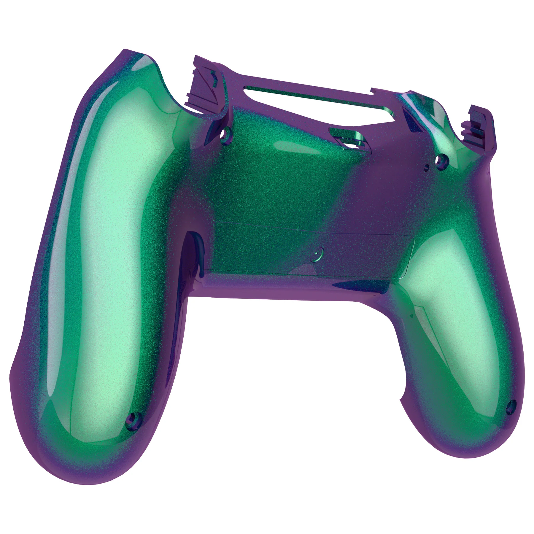 eXtremeRate Replacement Bottom Shell for PS4 Slim Pro Controller (CUH-ZCT2 JDM-040/050/055) - Chameleon Green Purple - Image 7