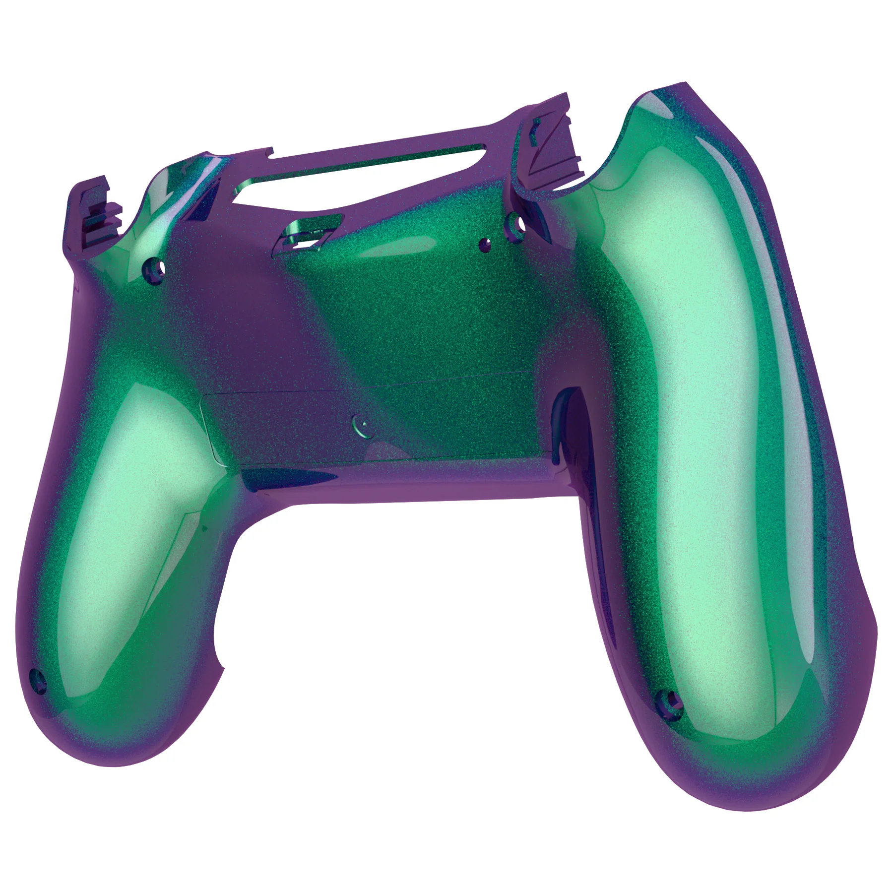 eXtremeRate Replacement Bottom Shell for PS4 Slim Pro Controller (CUH-ZCT2 JDM-040/050/055) - Chameleon Green Purple - Image 8
