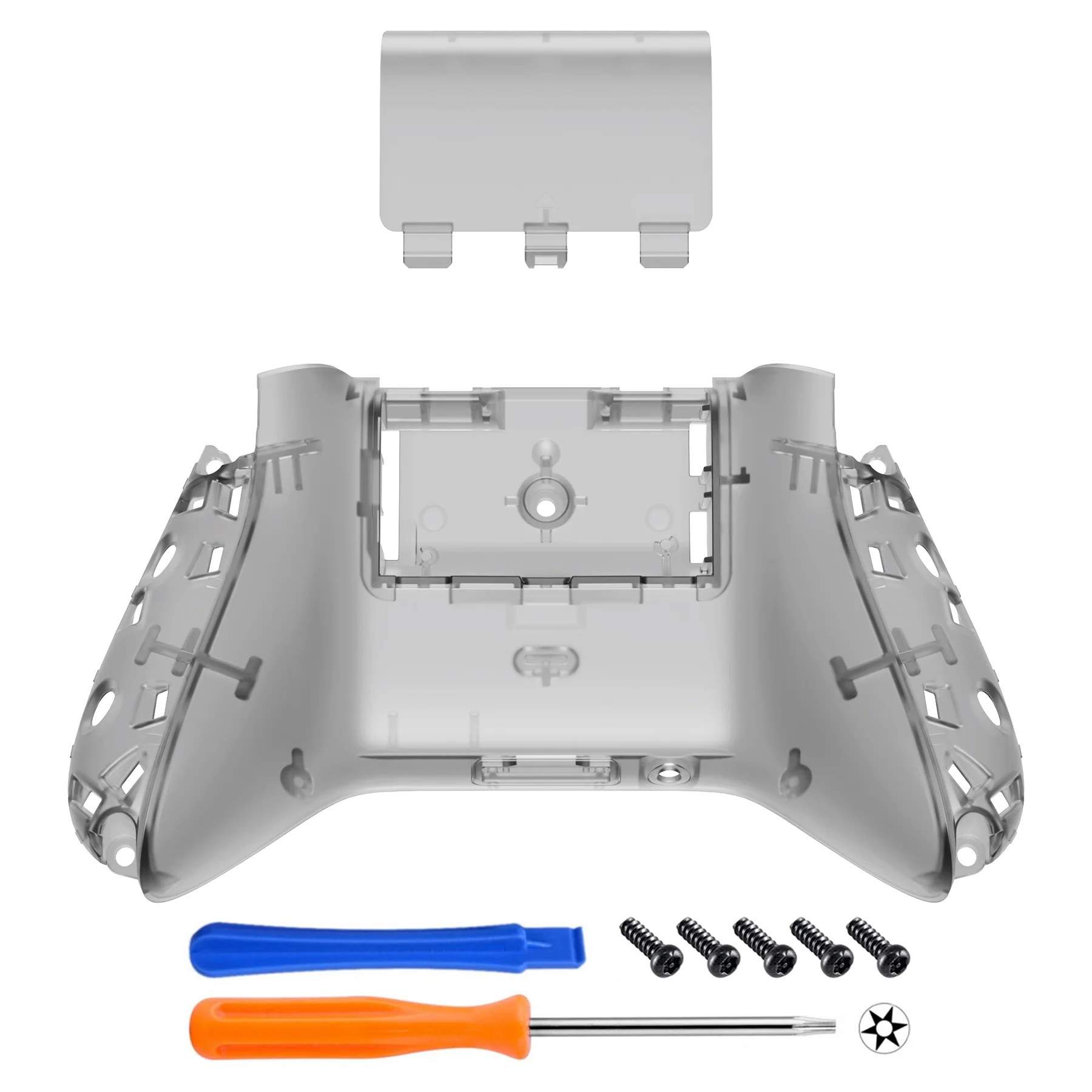 eXtremeRate Replacement Bottom Shell with Battery Cover for Xbox Series X & S Controller - Clear Black - Image 2