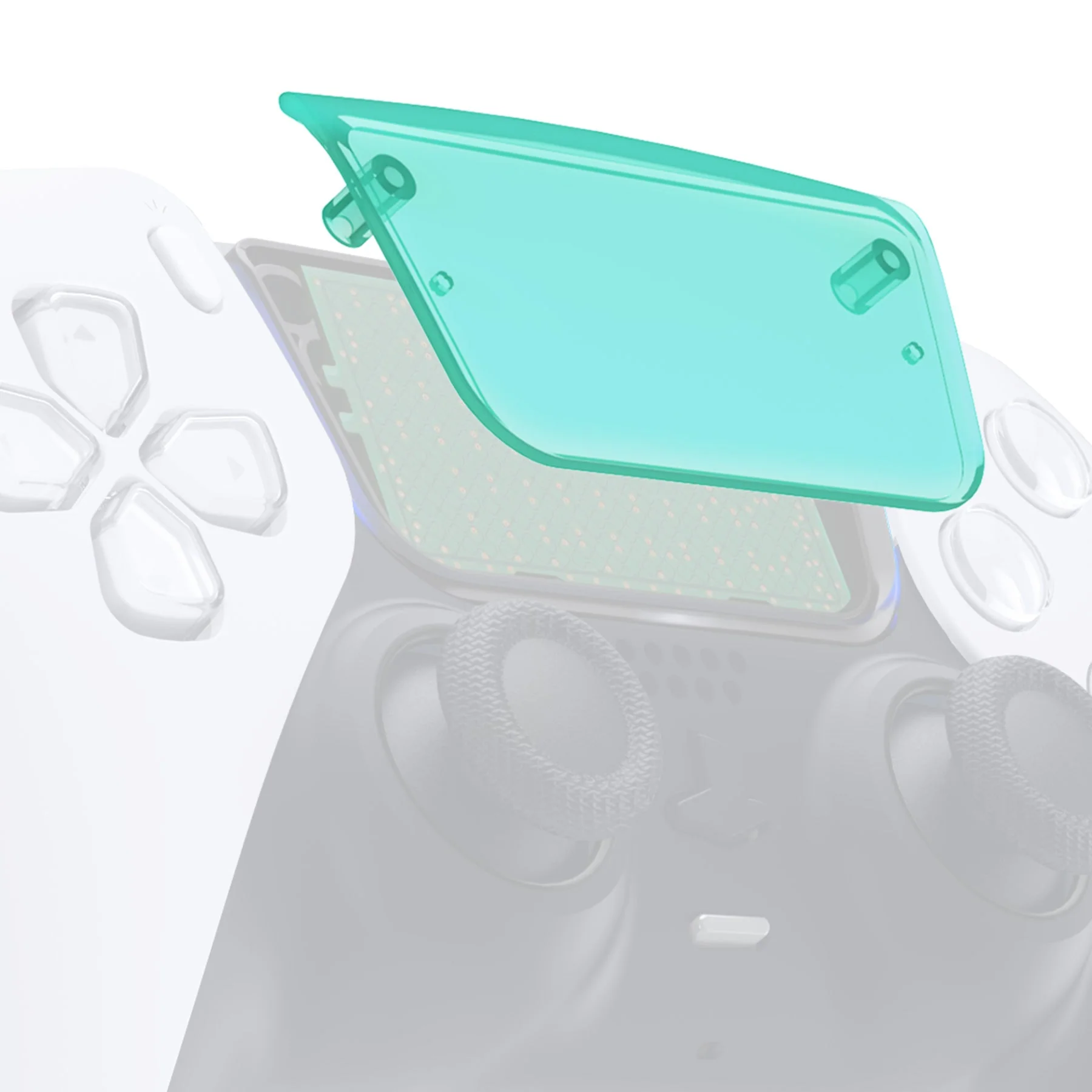 eXtremeRate Replacement Custom Touchpad Cover Compatible with PS5 Controller BDM-010/020/030/040/050/060 - Emerald Green - Image 6