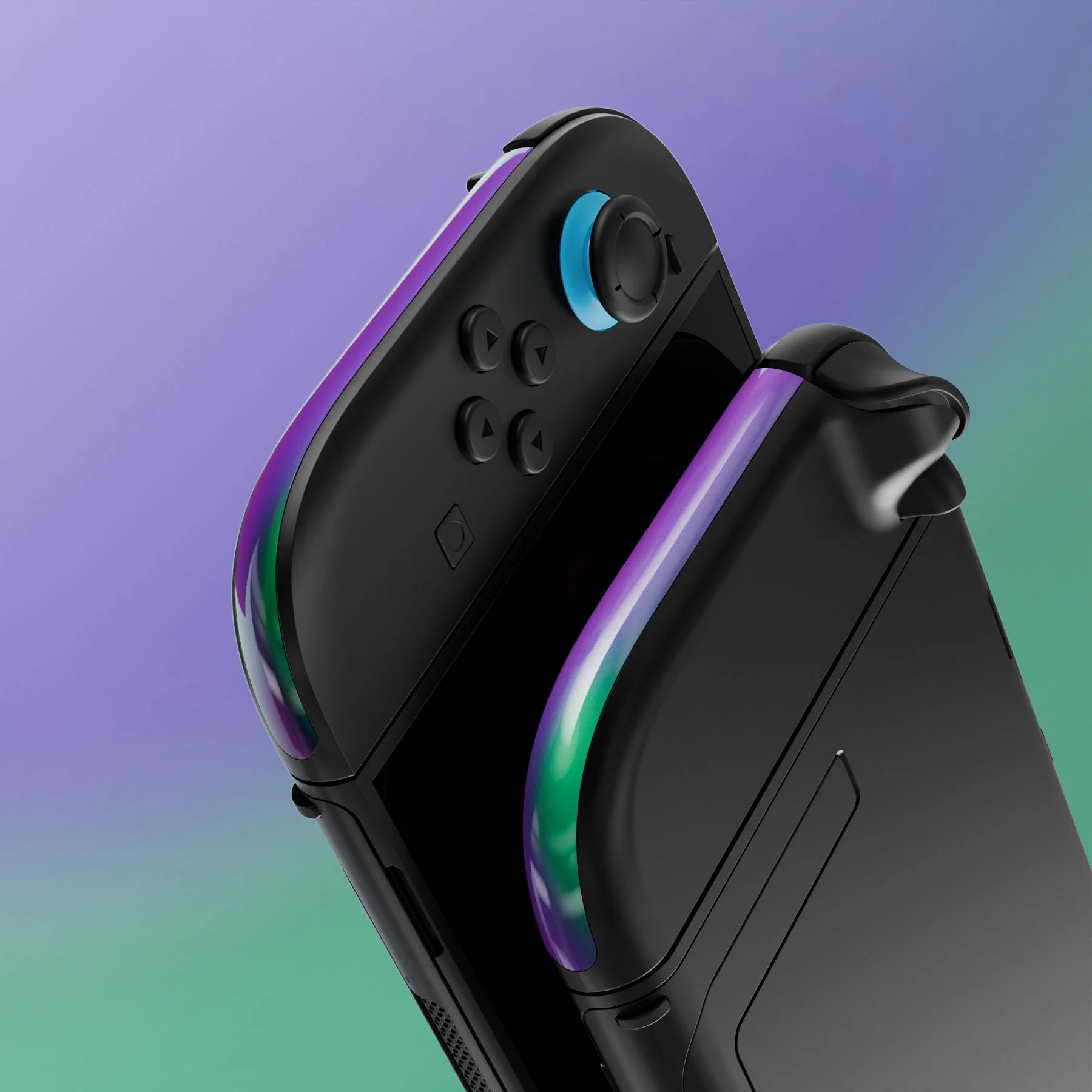eXtremeRate Replacement Decorative Strips for Joycon 2 of Nintendo Switch 2 - Chameleon Green Purple - Image 7
