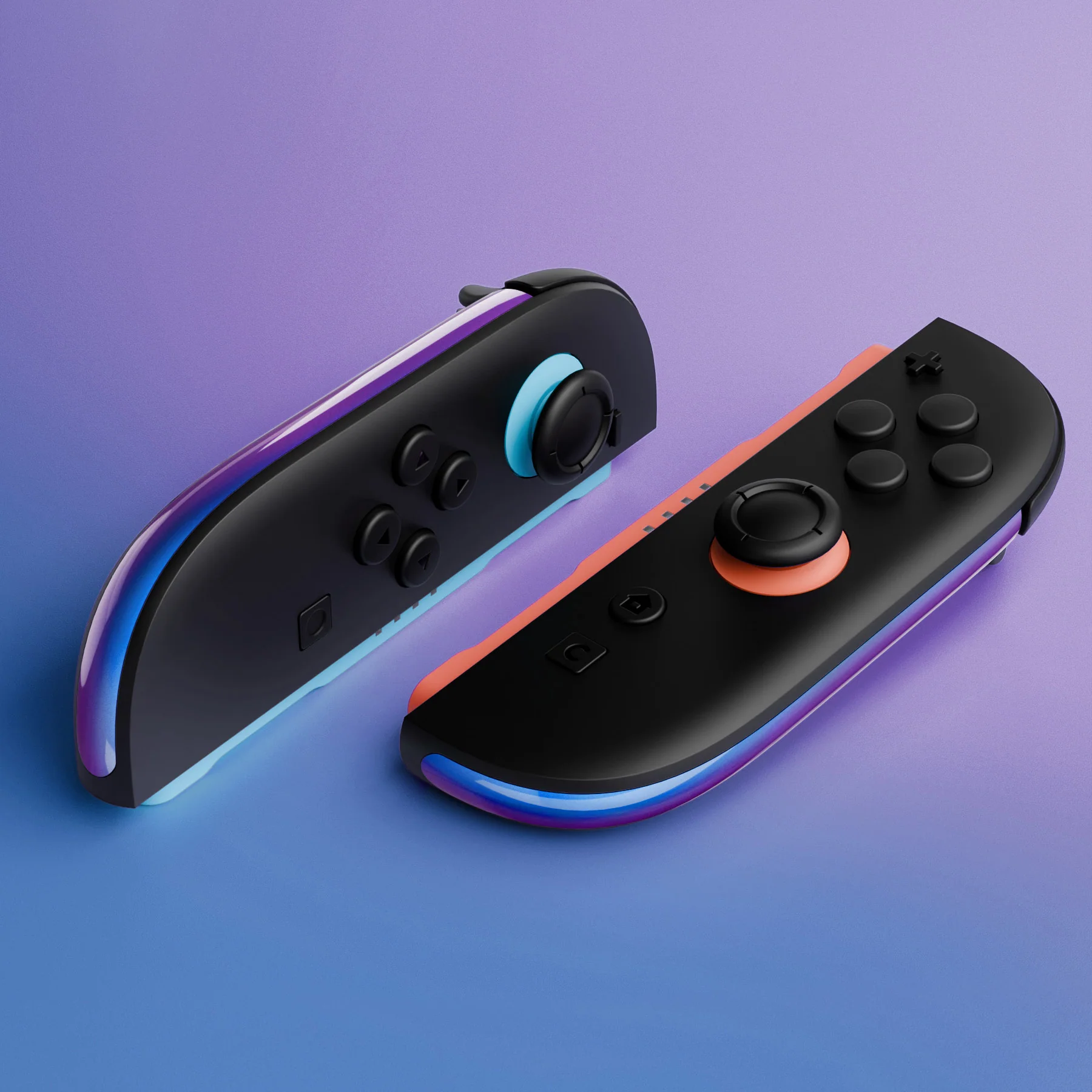 eXtremeRate Replacement Decorative Strips for Joycon 2 of Nintendo Switch 2 - Chameleon Purple Blue - Image 6