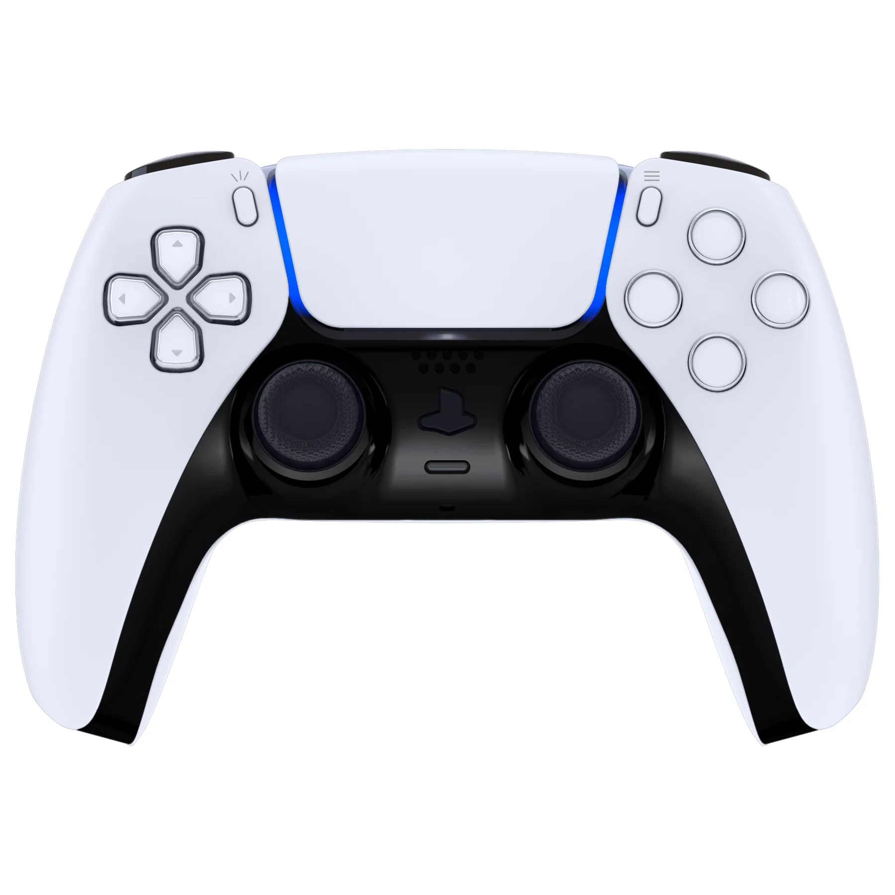 eXtremeRate Replacement Decorative Trim Shell with Accent Rings Compatible with PS5 Controller BDM-010/020/030/040/050 - Chrome Black - Image 2