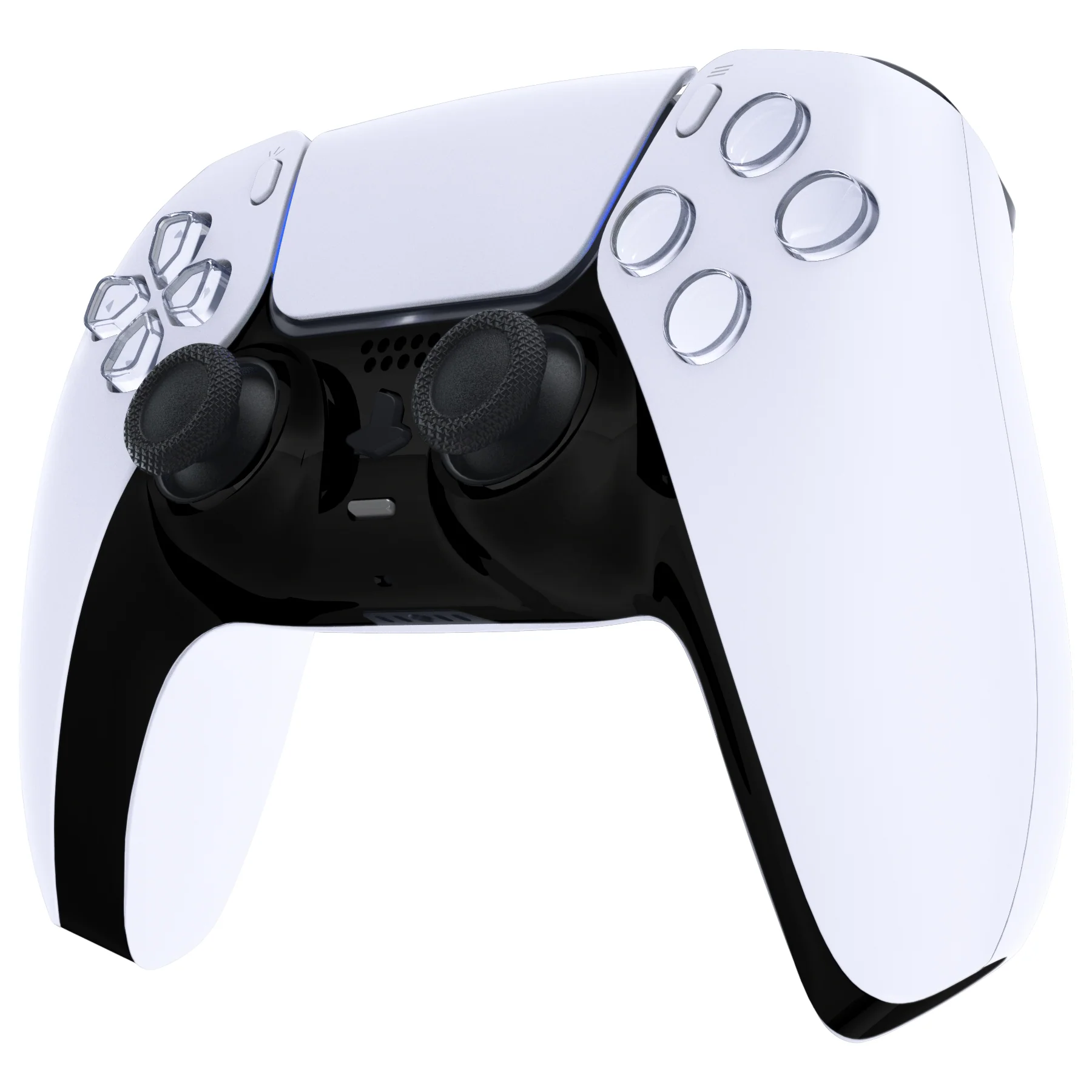 eXtremeRate Replacement Decorative Trim Shell with Accent Rings Compatible with PS5 Controller BDM-010/020/030/040/050 - Chrome Black - Image 4