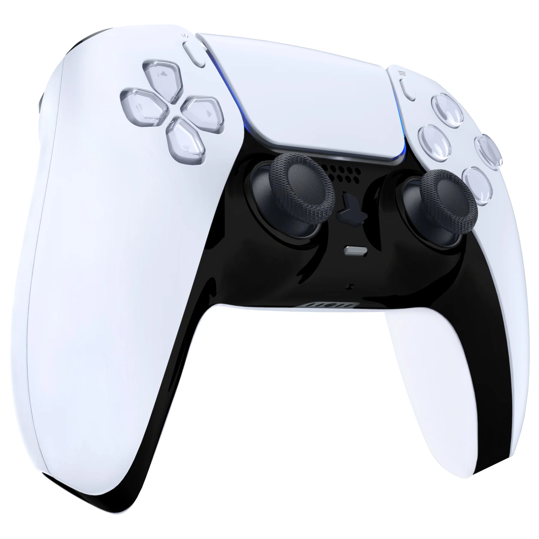 eXtremeRate Replacement Decorative Trim Shell with Accent Rings Compatible with PS5 Controller BDM-010/020/030/040/050 - Chrome Black - Image 5