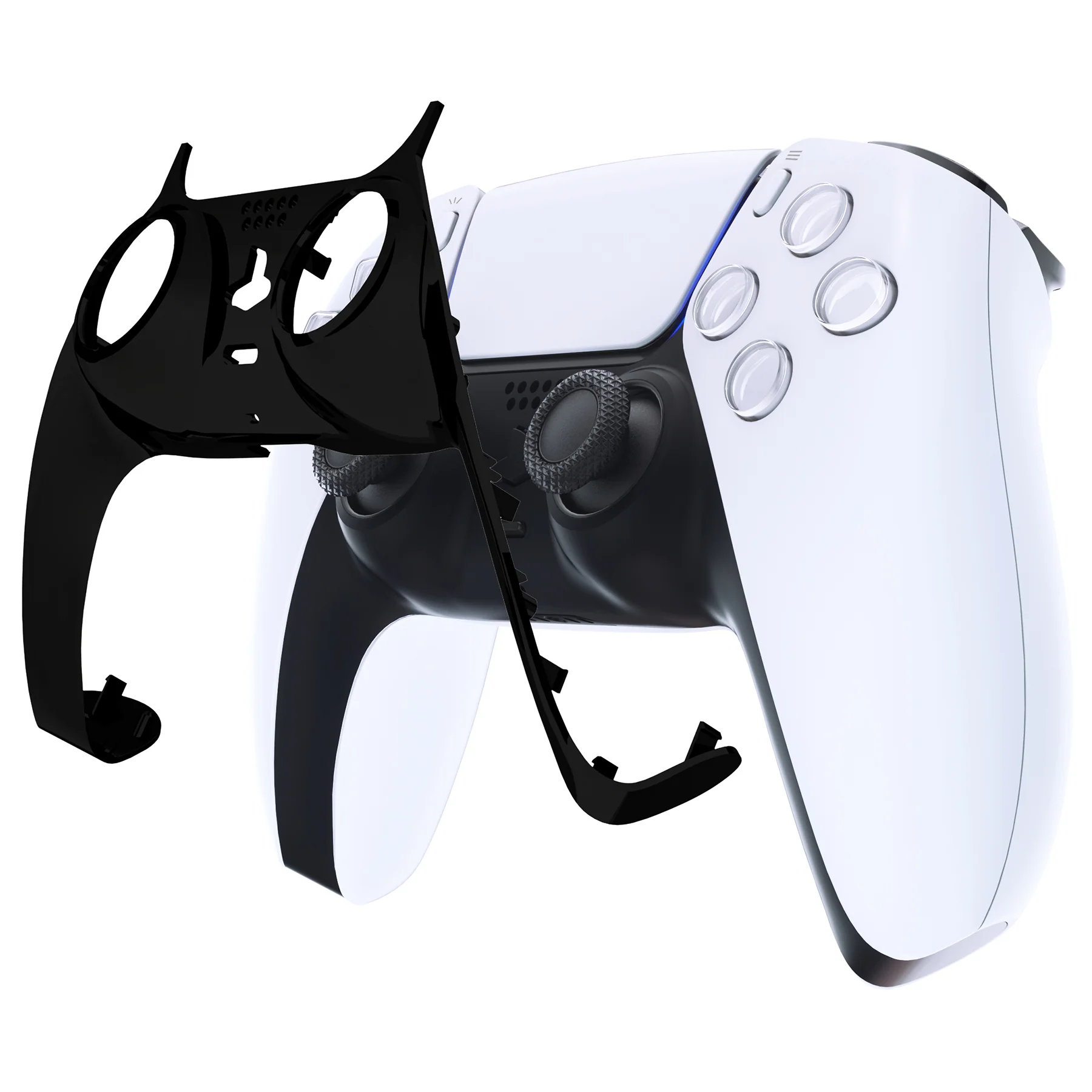eXtremeRate Replacement Decorative Trim Shell with Accent Rings Compatible with PS5 Controller BDM-010/020/030/040/050 - Chrome Black - Image 7