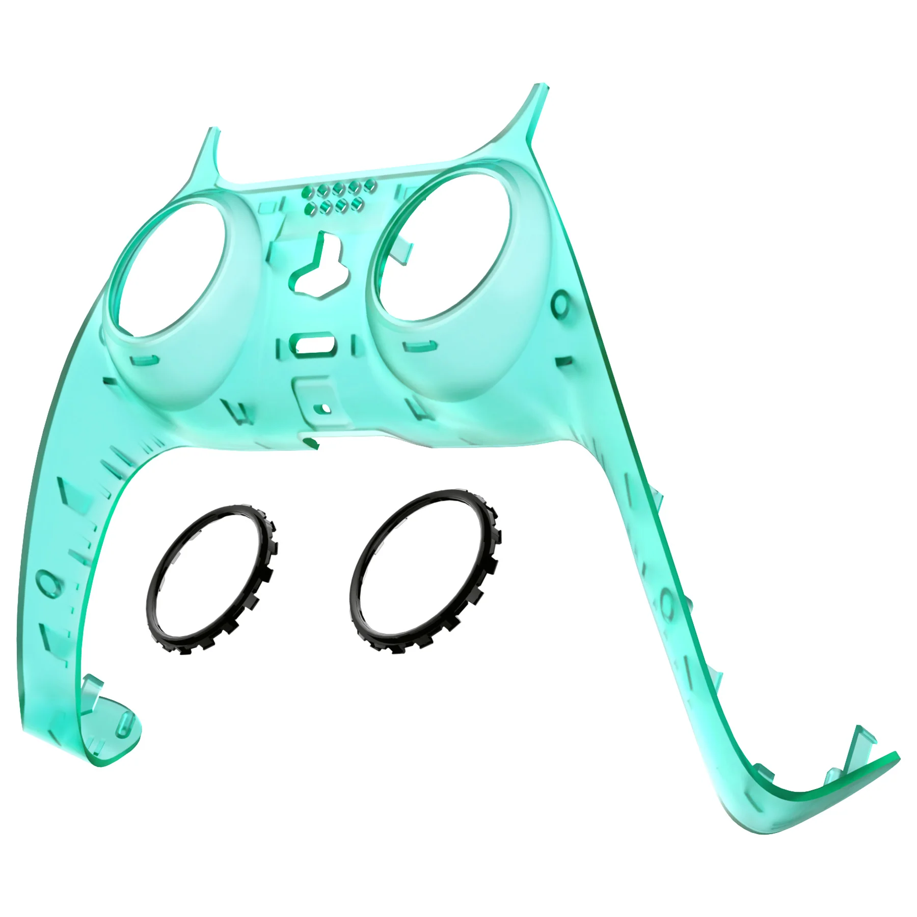 eXtremeRate Replacement Decorative Trim Shell with Accent Rings Compatible with PS5 Controller BDM-010/020/030/040/050 - Emerald Green - Image 6