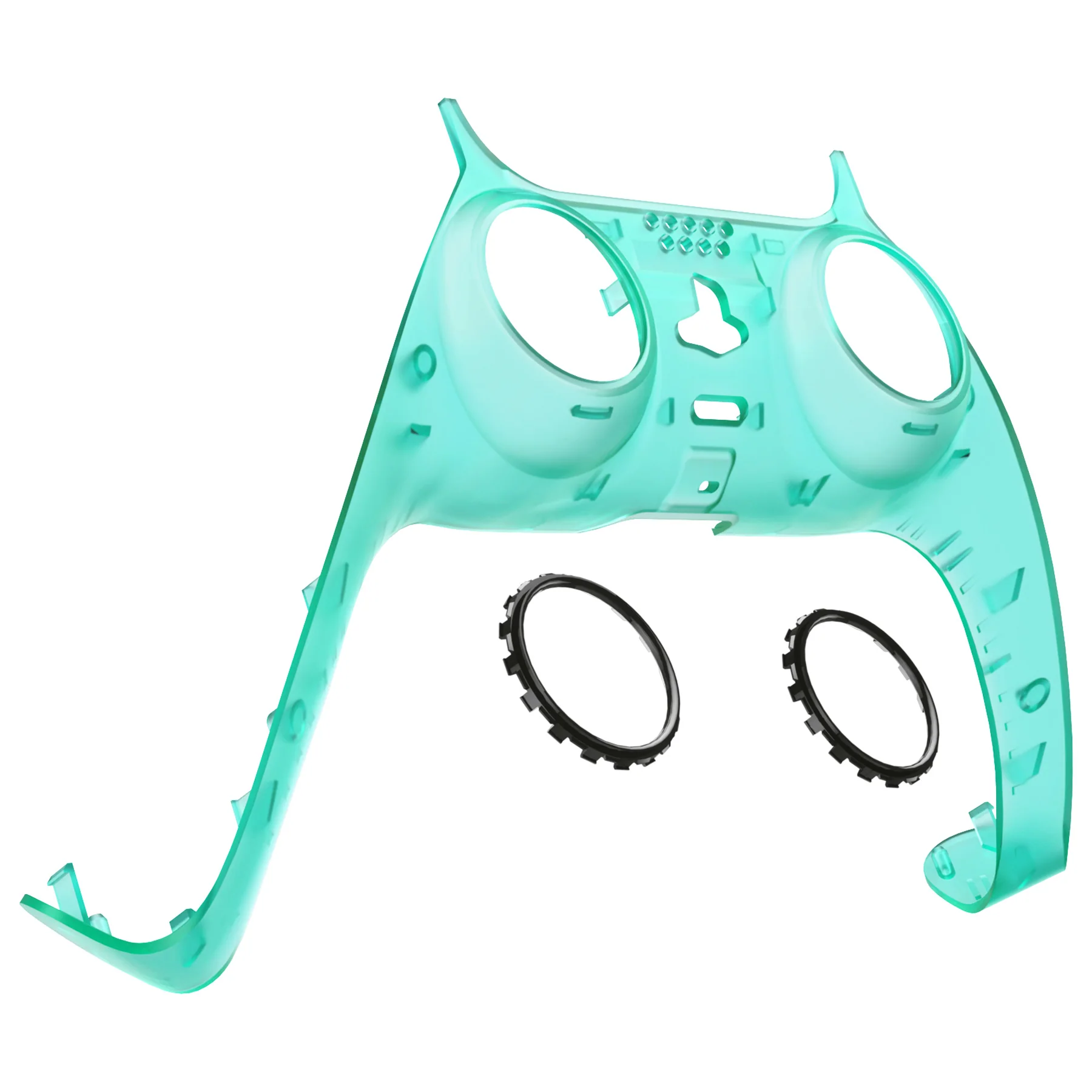 eXtremeRate Replacement Decorative Trim Shell with Accent Rings Compatible with PS5 Controller BDM-010/020/030/040/050 - Emerald Green - Image 7