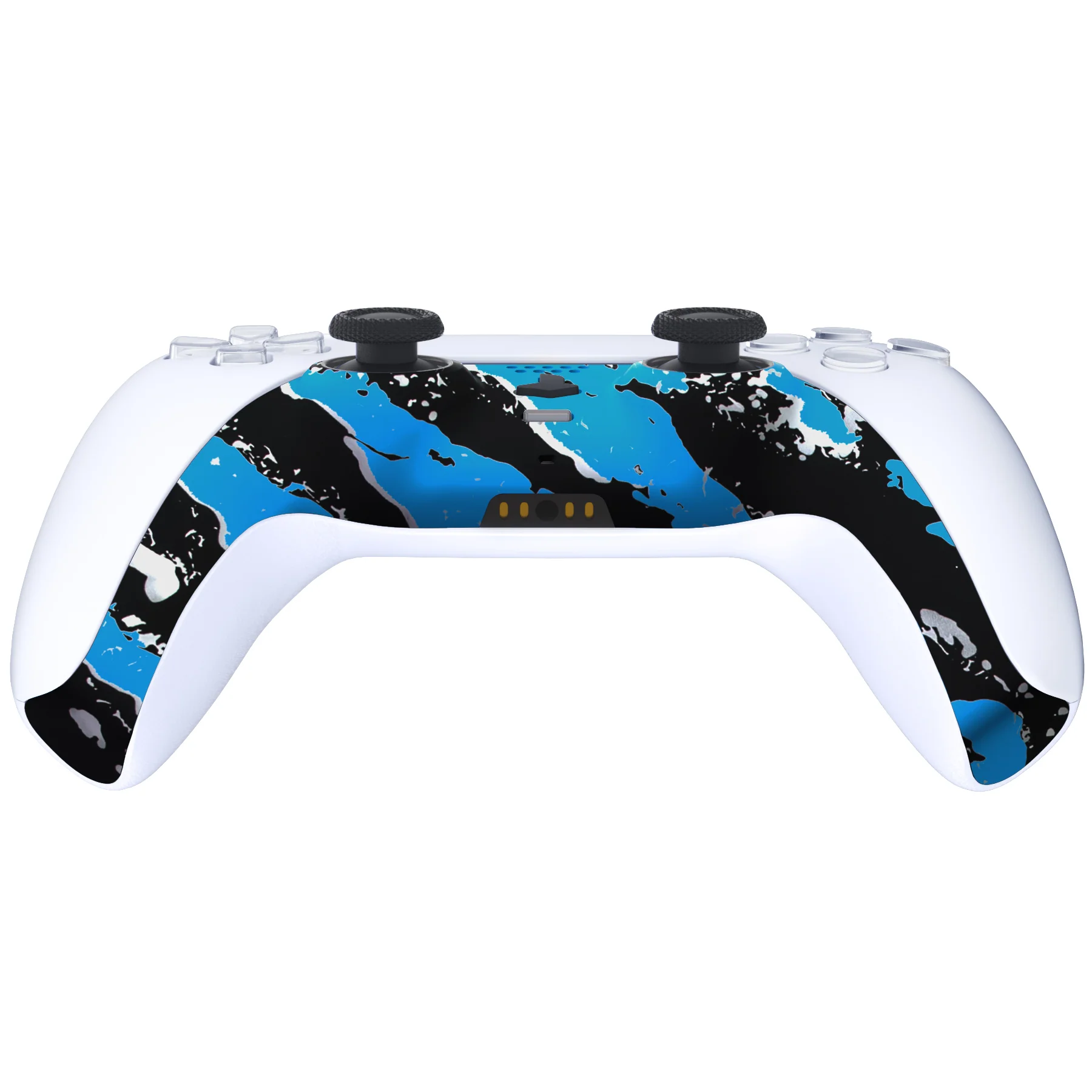 eXtremeRate Replacement Decorative Trim Shell with Accent Rings Compatible with PS5 Controller BDM-010/020/030/040/050 - Blue Coating Splash - Image 6