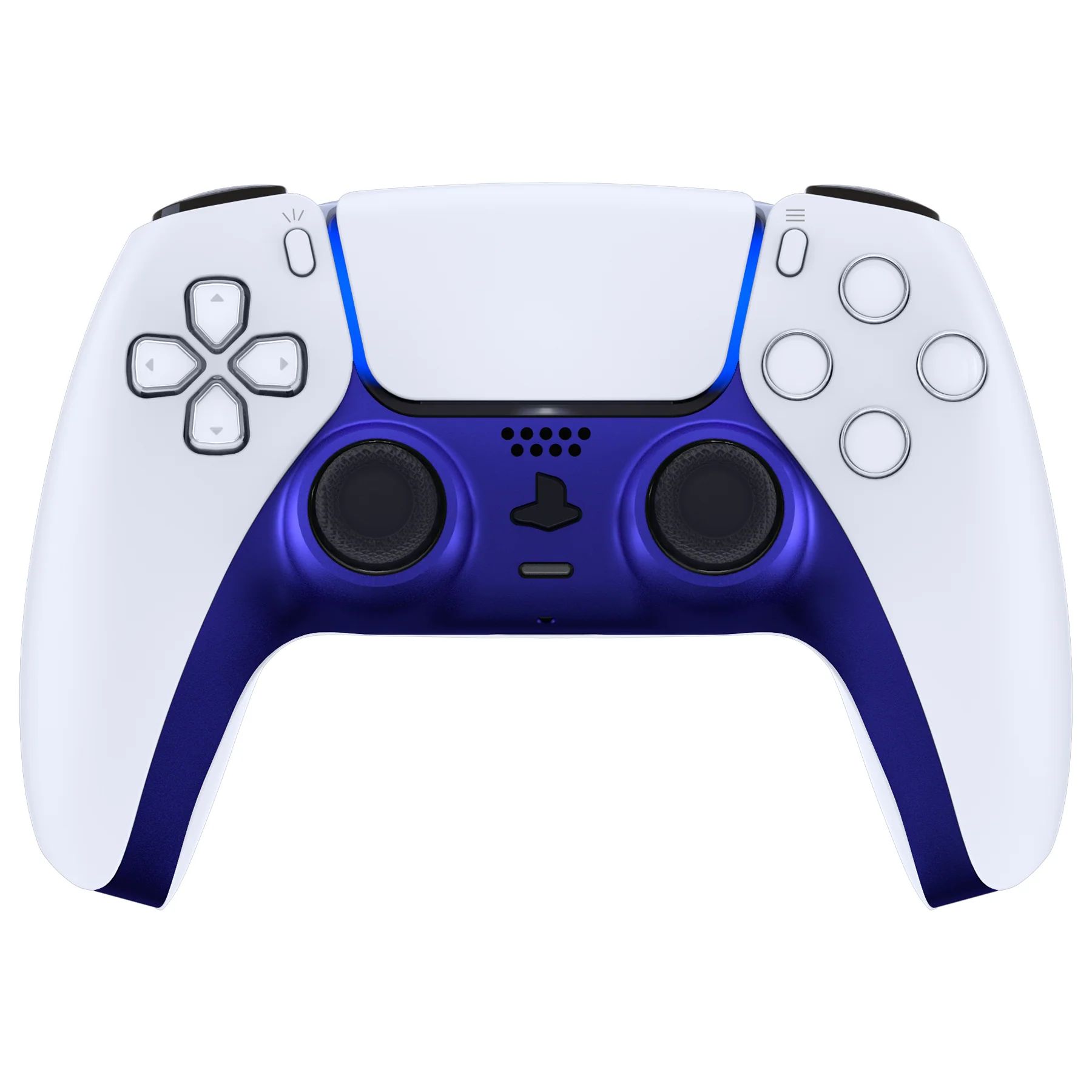 eXtremeRate Replacement Decorative Trim Shell with Accent Rings Compatible with PS5 Controller BDM-010/020/030/040/050 - Cobalt Blue - Image 2