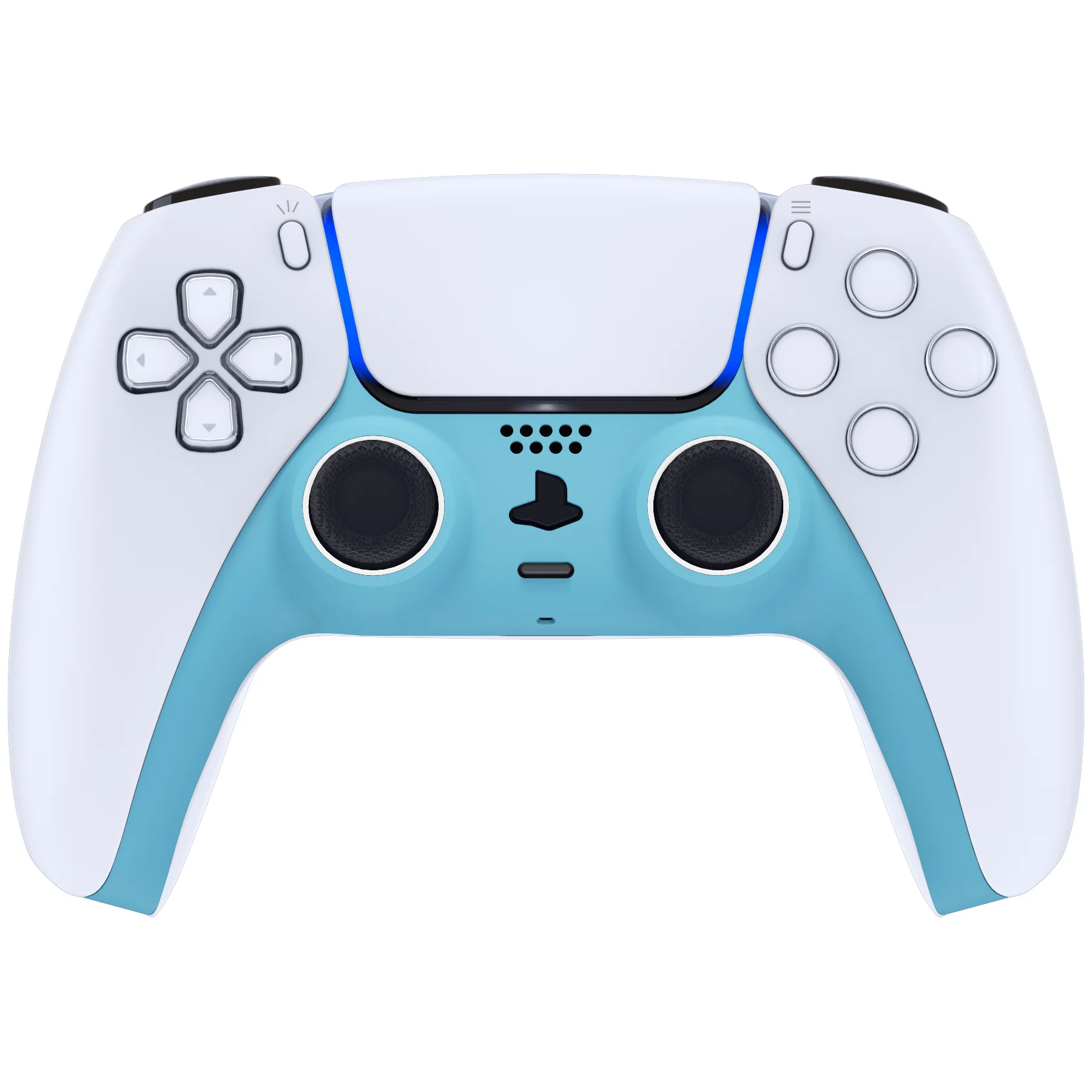 eXtremeRate Replacement Decorative Trim Shell with Accent Rings Compatible with PS5 Controller BDM-010/020/030/040/050 - Heaven Blue - Image 2