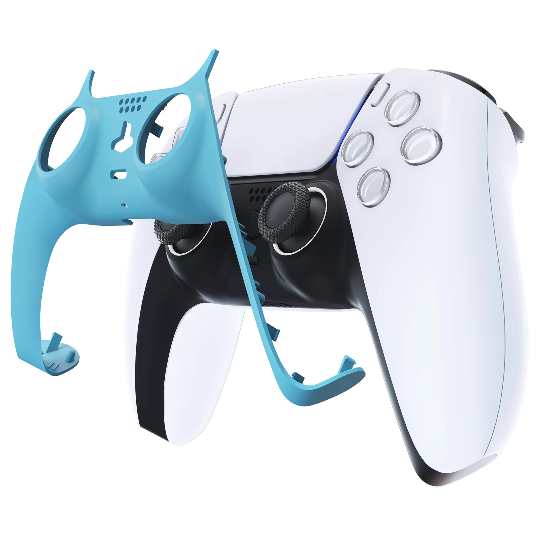 eXtremeRate Replacement Decorative Trim Shell with Accent Rings Compatible with PS5 Controller BDM-010/020/030/040/050 - Heaven Blue - Image 7