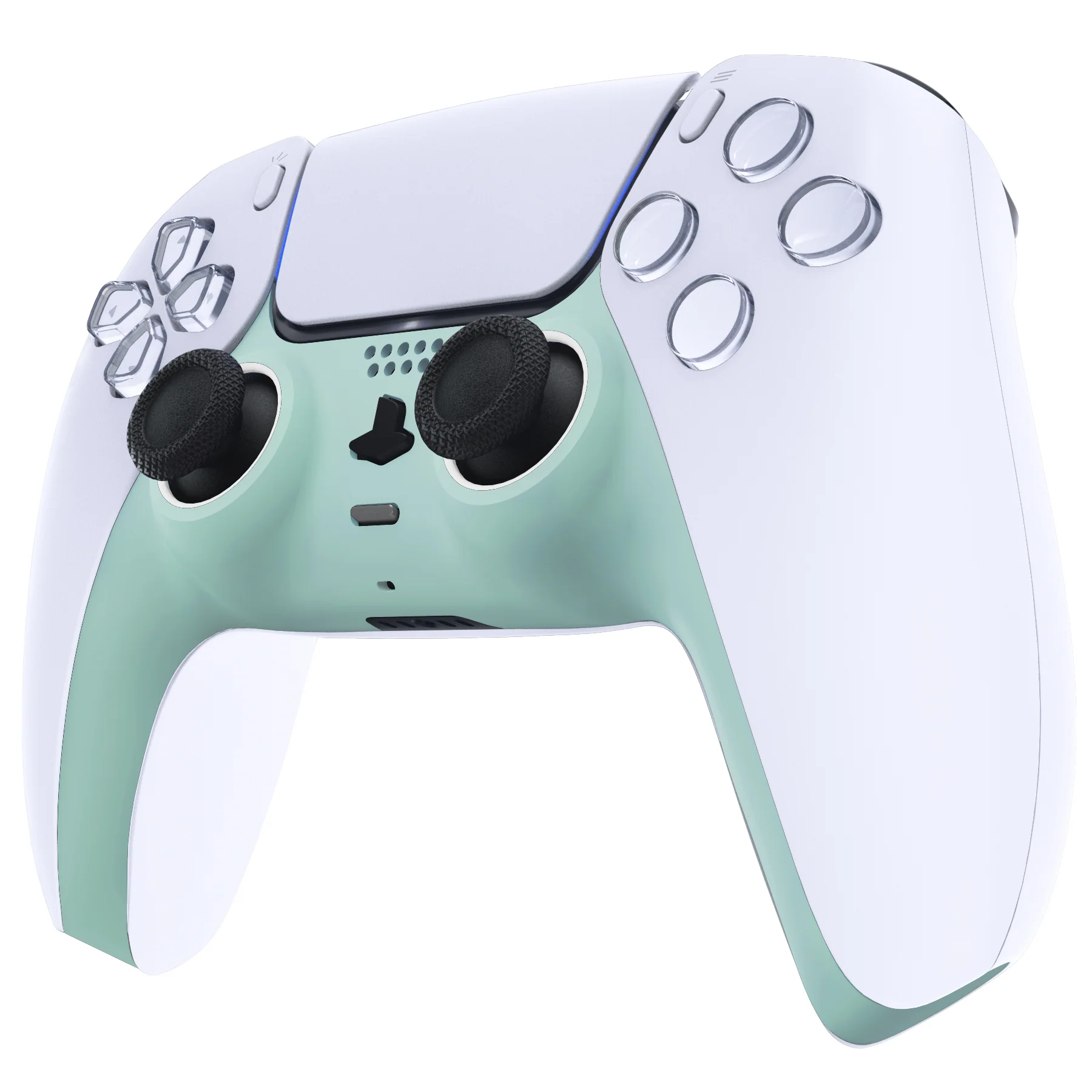 eXtremeRate Replacement Decorative Trim Shell with Accent Rings Compatible with PS5 Controller BDM-010/020/030/040/050 - Light Cyan - Image 4