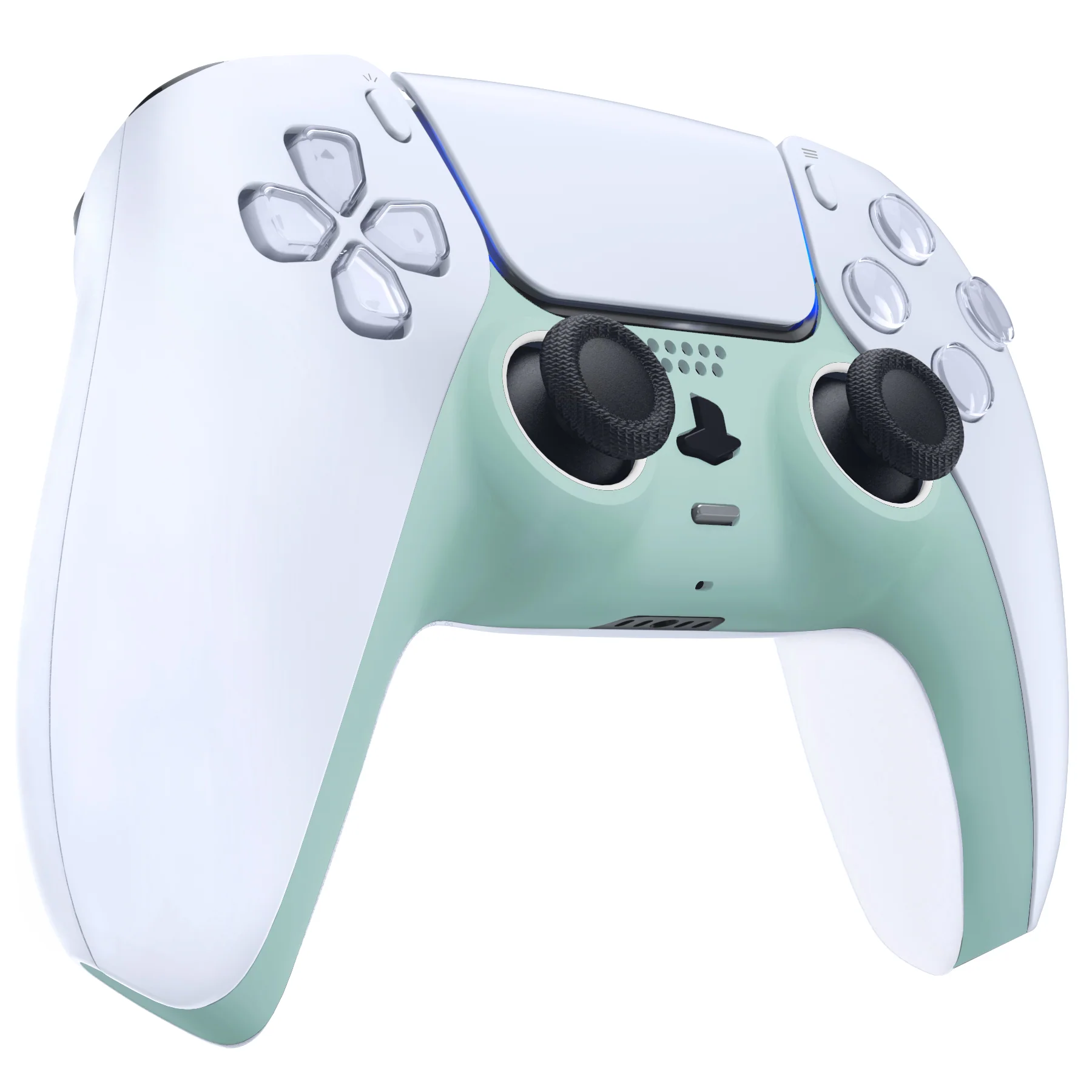eXtremeRate Replacement Decorative Trim Shell with Accent Rings Compatible with PS5 Controller BDM-010/020/030/040/050 - Light Cyan - Image 5