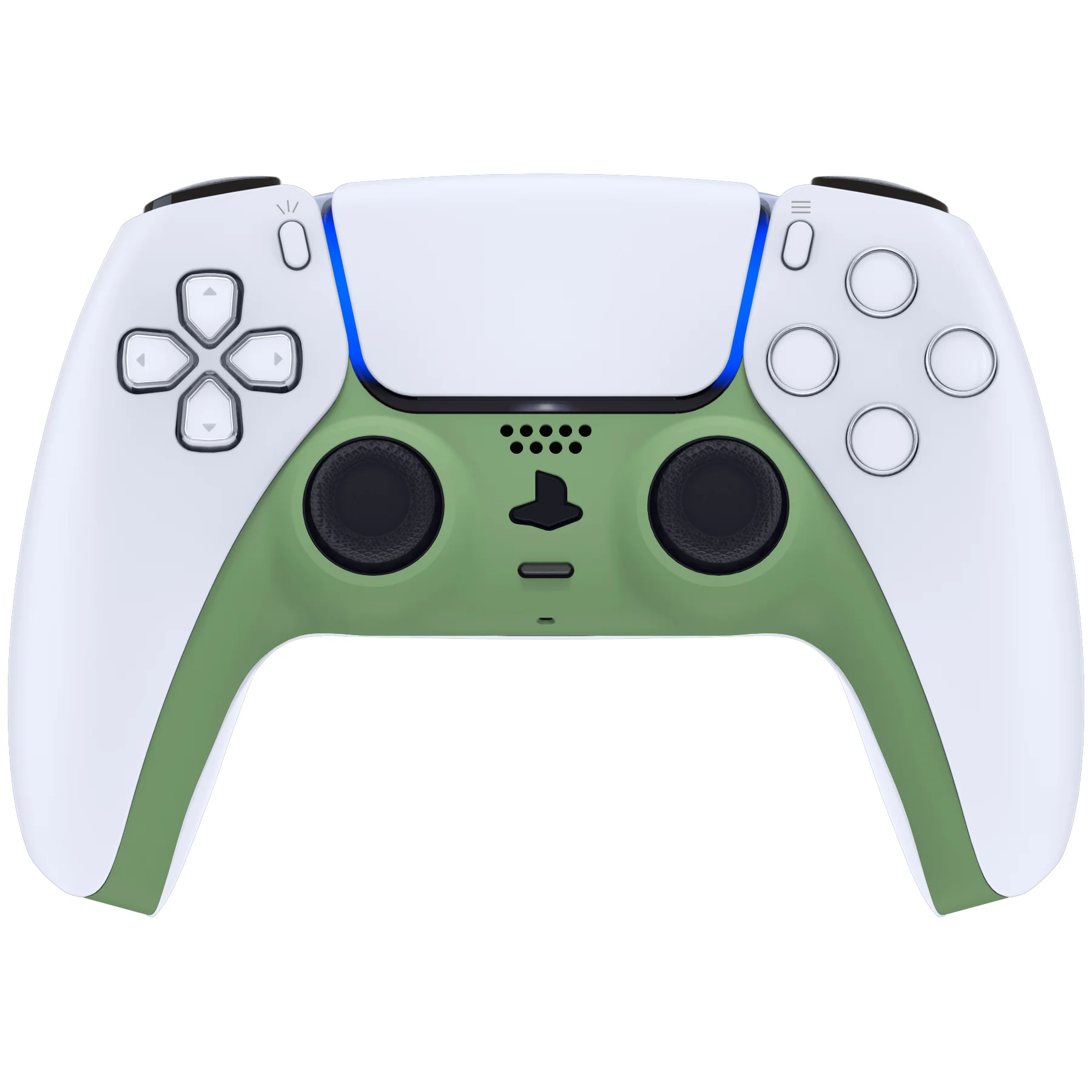 eXtremeRate Replacement Decorative Trim Shell with Accent Rings Compatible with PS5 Controller BDM-010/020/030/040/050 - Matcha Green - Image 2