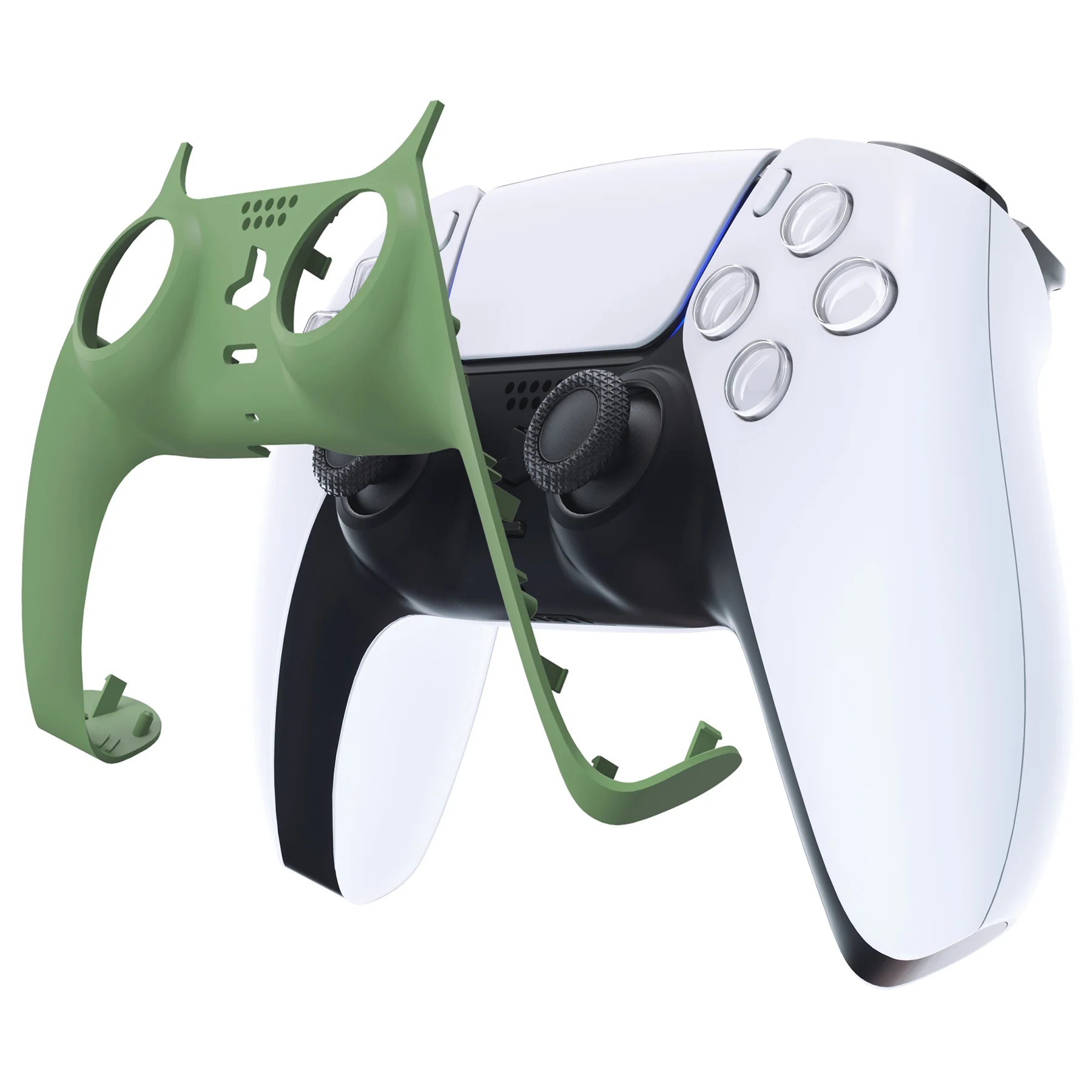 eXtremeRate Replacement Decorative Trim Shell with Accent Rings Compatible with PS5 Controller BDM-010/020/030/040/050 - Matcha Green - Image 7