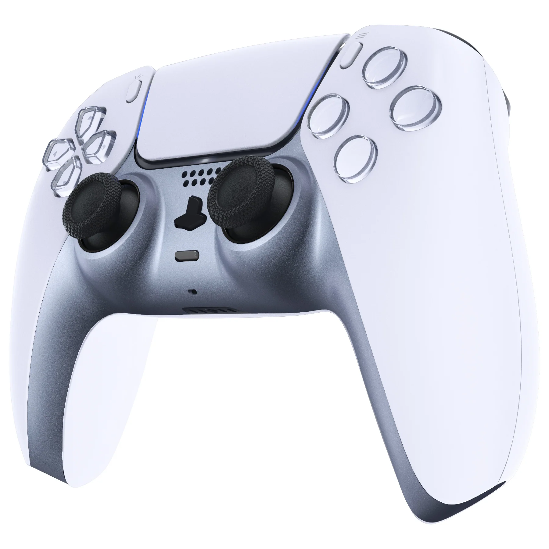 eXtremeRate Replacement Decorative Trim Shell with Accent Rings Compatible with PS5 Controller BDM-010/020/030/040/050 - Sterling Silver - Image 4