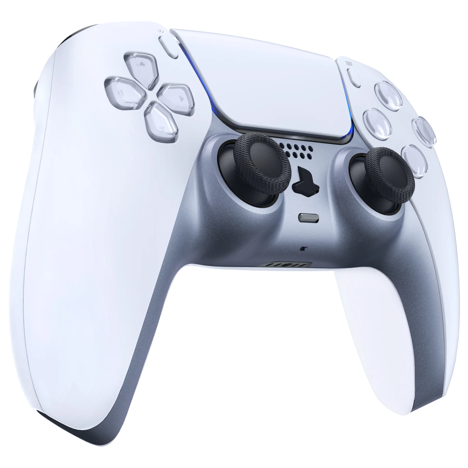 eXtremeRate Replacement Decorative Trim Shell with Accent Rings Compatible with PS5 Controller BDM-010/020/030/040/050 - Sterling Silver - Image 5