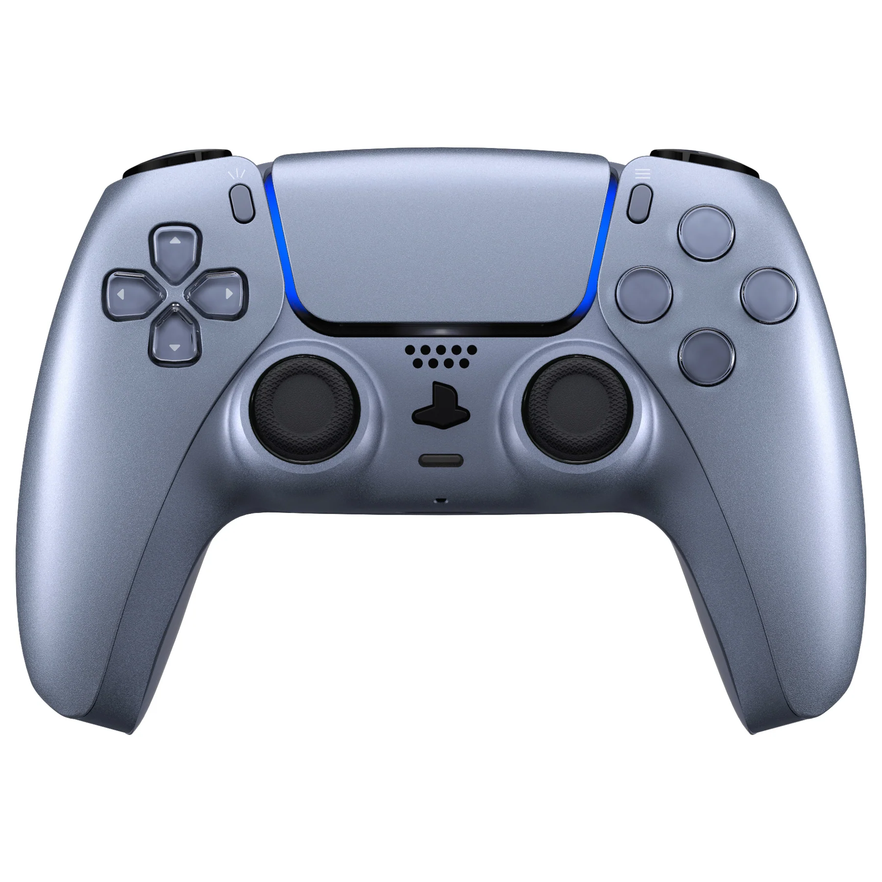 eXtremeRate Replacement Decorative Trim Shell with Accent Rings Compatible with PS5 Controller BDM-010/020/030/040/050 - Sterling Silver - Image 7