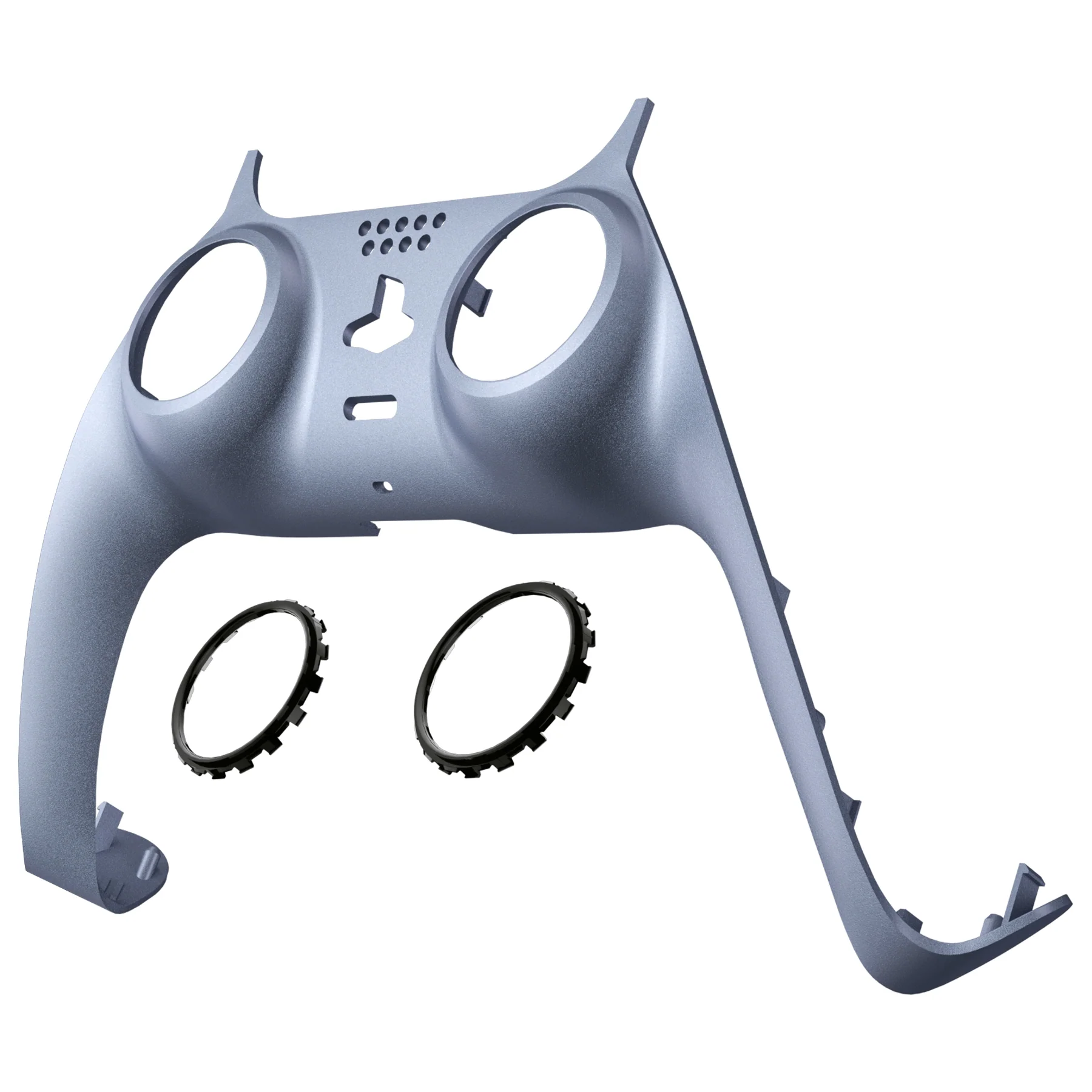 eXtremeRate Replacement Decorative Trim Shell with Accent Rings Compatible with PS5 Controller BDM-010/020/030/040/050 - Sterling Silver - Image 8