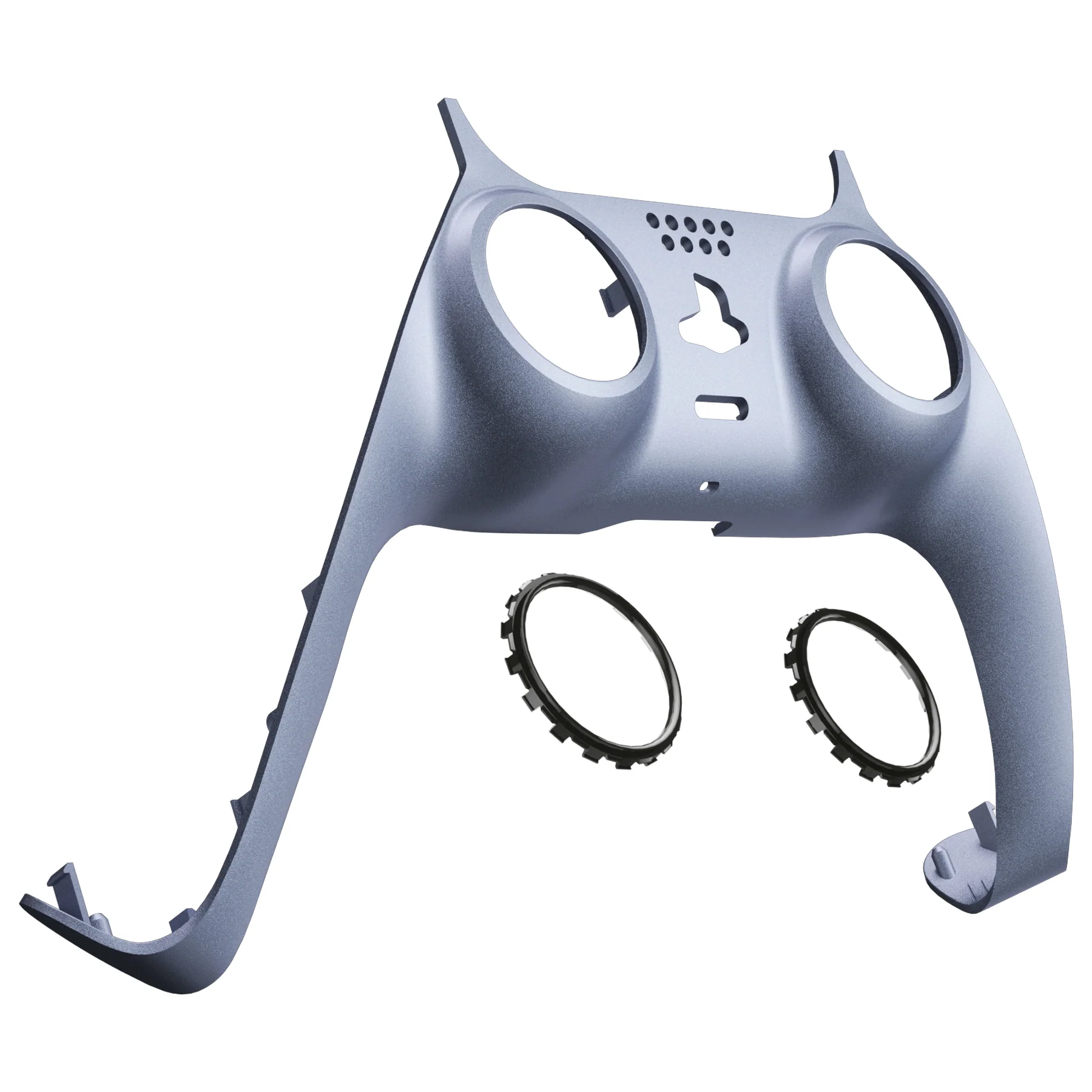 eXtremeRate Replacement Decorative Trim Shell with Accent Rings Compatible with PS5 Controller BDM-010/020/030/040/050 - Sterling Silver - Image 9