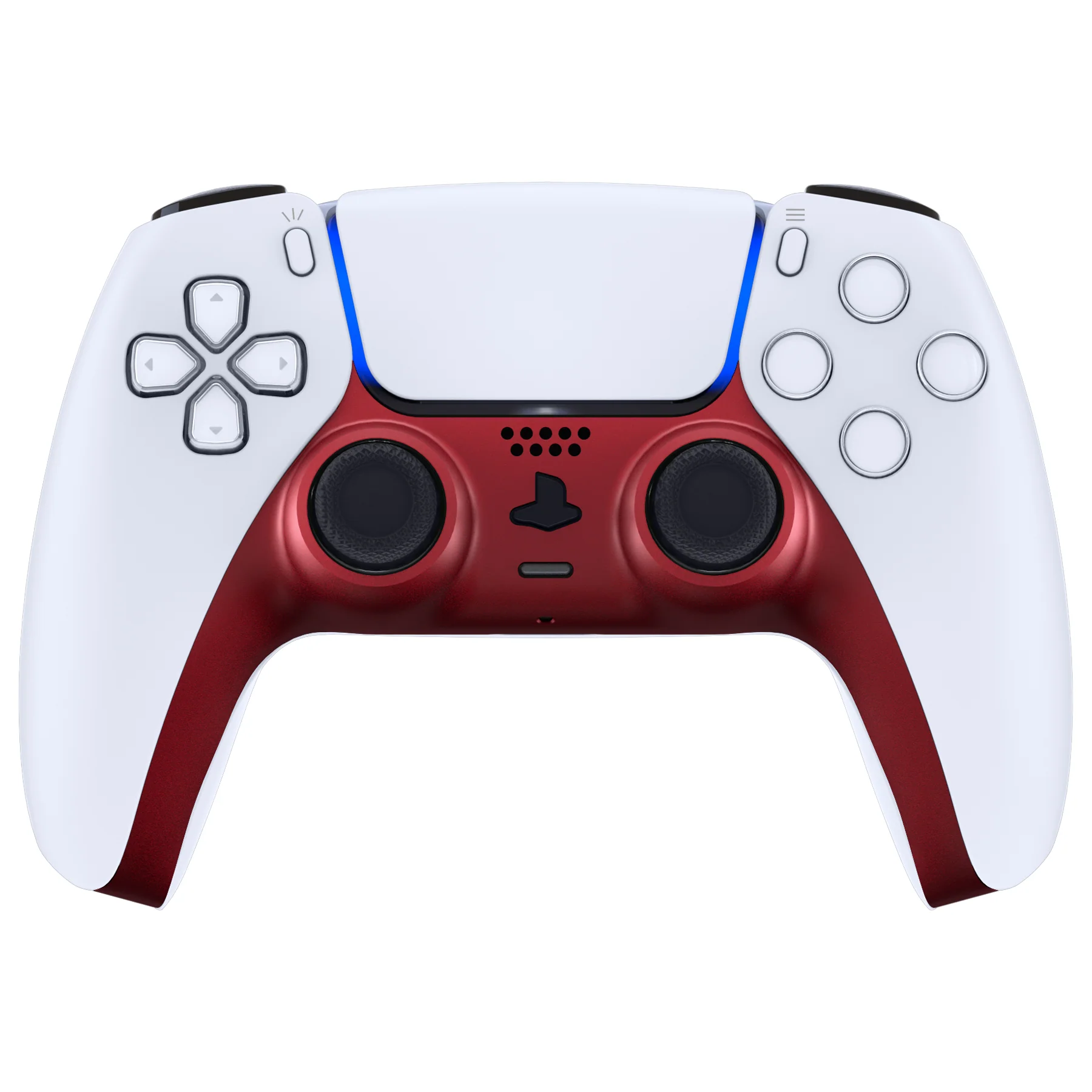 eXtremeRate Replacement Decorative Trim Shell with Accent Rings Compatible with PS5 Controller BDM-010/020/030/040/050 - Volcanic Red - Image 2