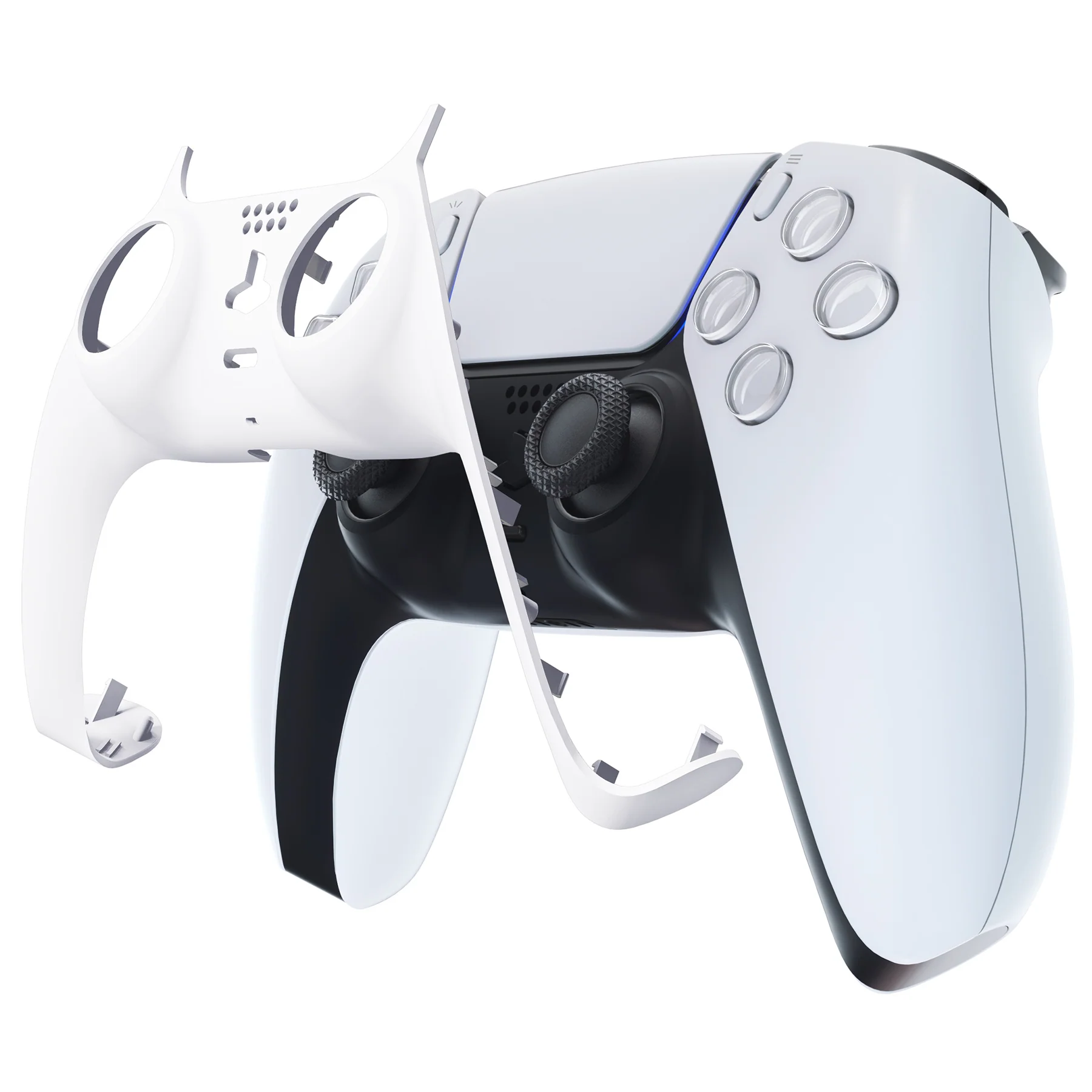 eXtremeRate Replacement Decorative Trim Shell with Accent Rings Compatible with PS5 Controller BDM-010/020/030/040/050 - White - Image 7