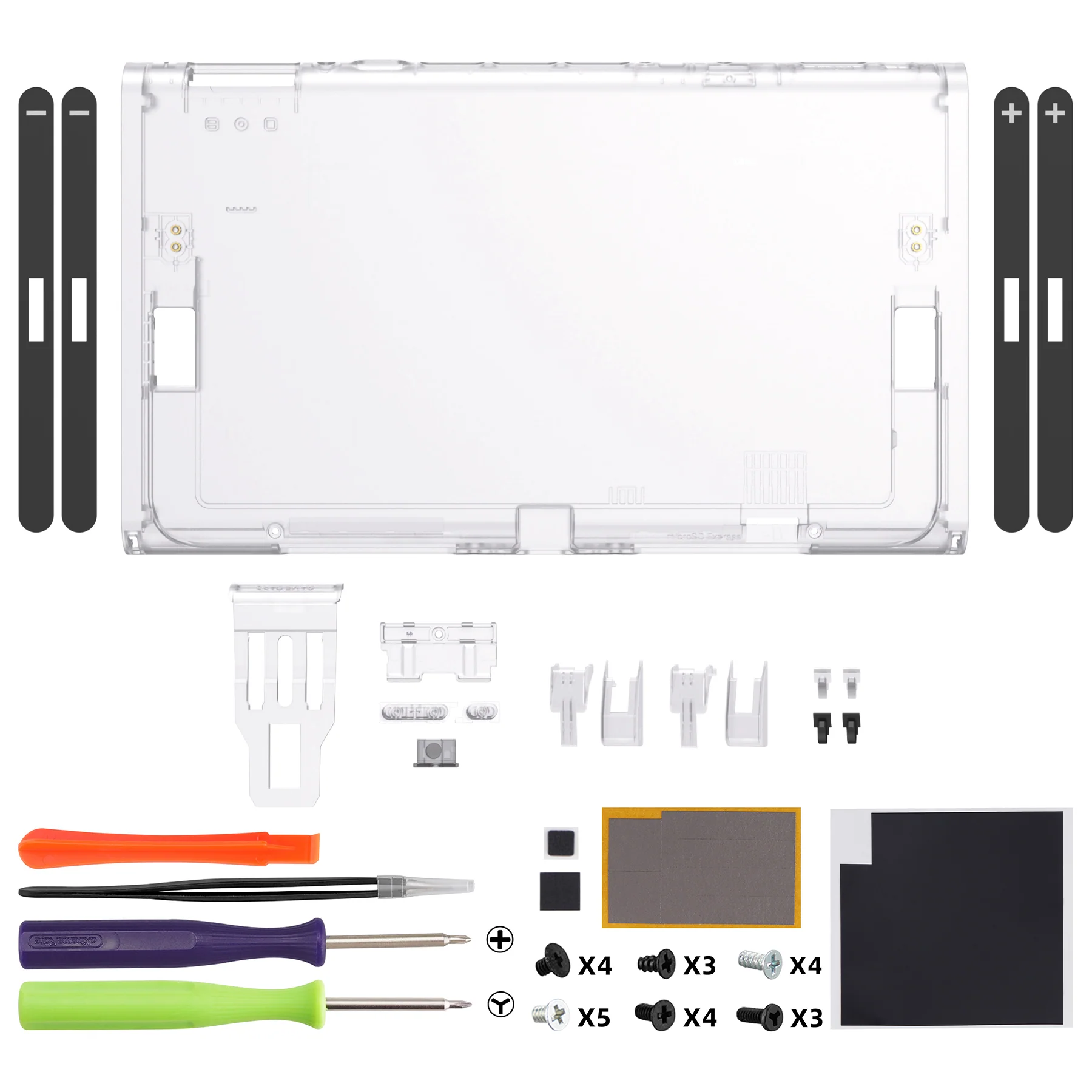 eXtremeRate Replacement DIY Rear Back Plate for Nintendo Switch 2 Handheld Console  (Without Kickstand) - Clear - Image 2