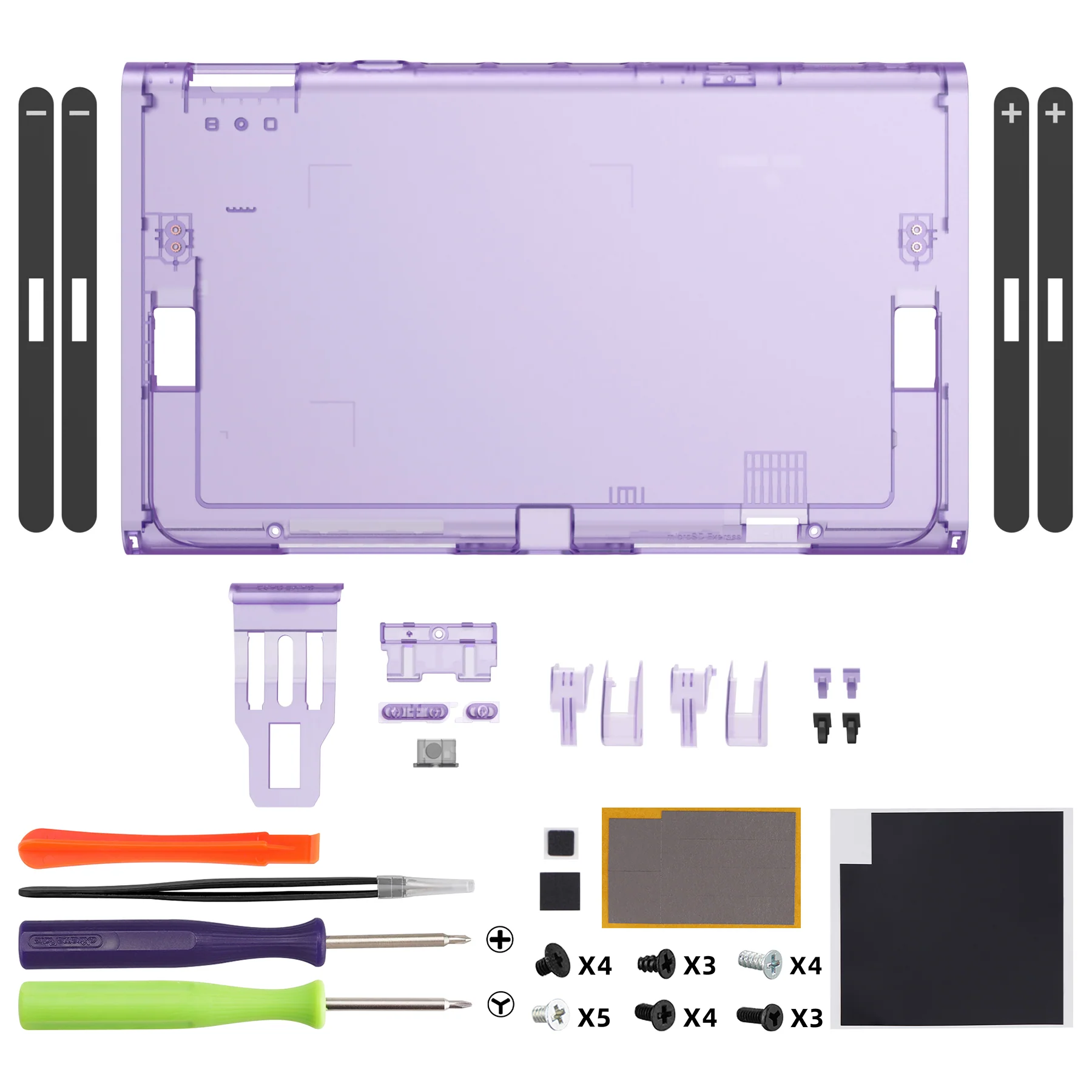 eXtremeRate Replacement DIY Rear Back Plate for Nintendo Switch 2 Handheld Console  (Without Kickstand) - Clear Atomic Purple - Image 2