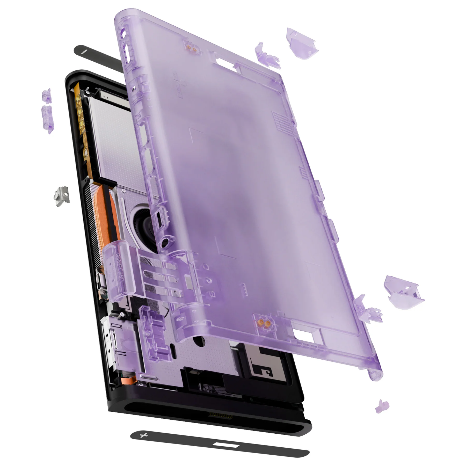 eXtremeRate Replacement DIY Rear Back Plate for Nintendo Switch 2 Handheld Console  (Without Kickstand) - Clear Atomic Purple - Image 4