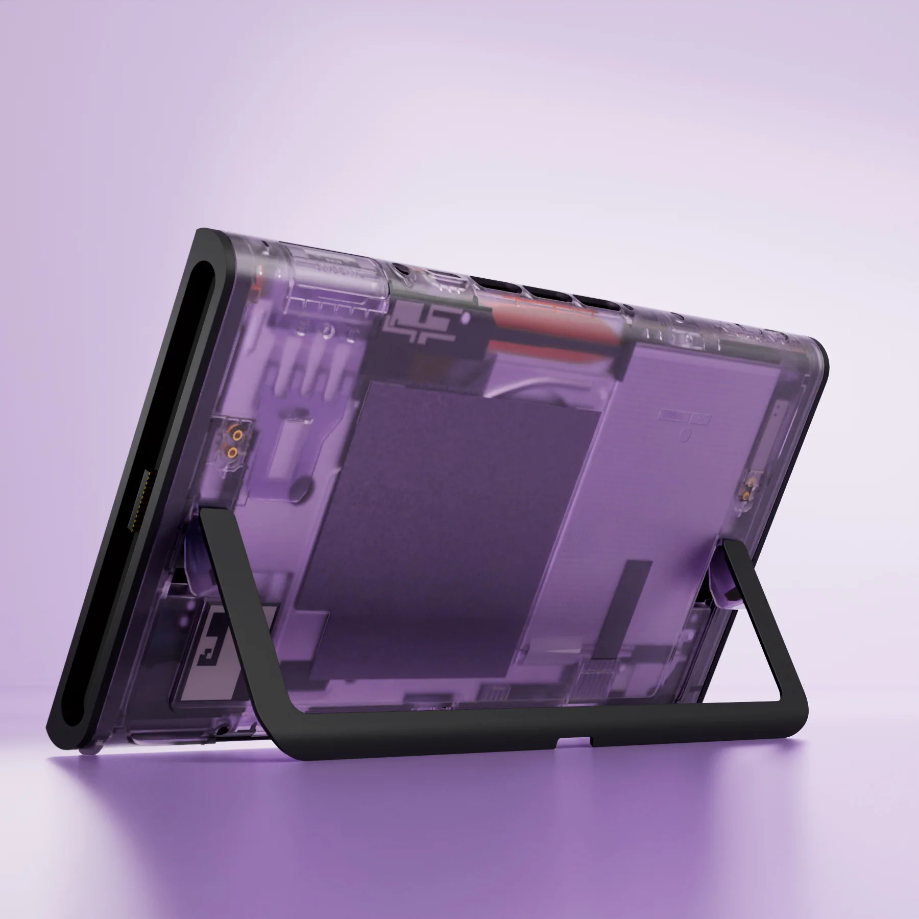 eXtremeRate Replacement DIY Rear Back Plate for Nintendo Switch 2 Handheld Console  (Without Kickstand) - Clear Atomic Purple - Image 5