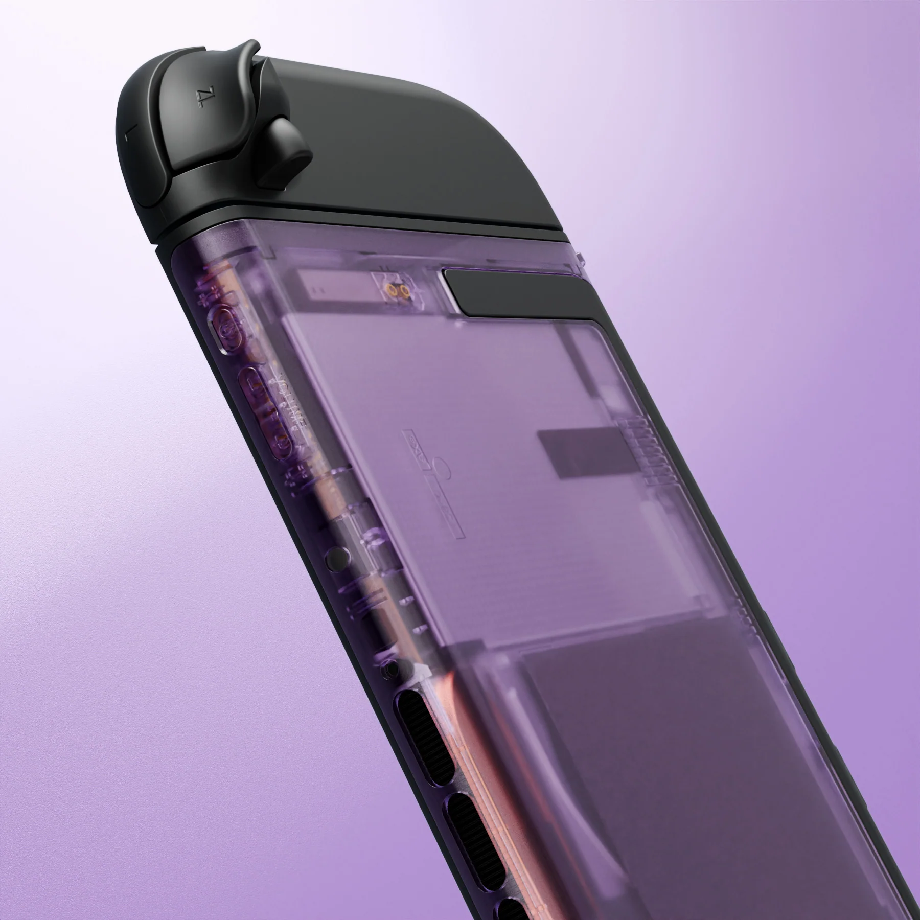 eXtremeRate Replacement DIY Rear Back Plate for Nintendo Switch 2 Handheld Console  (Without Kickstand) - Clear Atomic Purple - Image 6