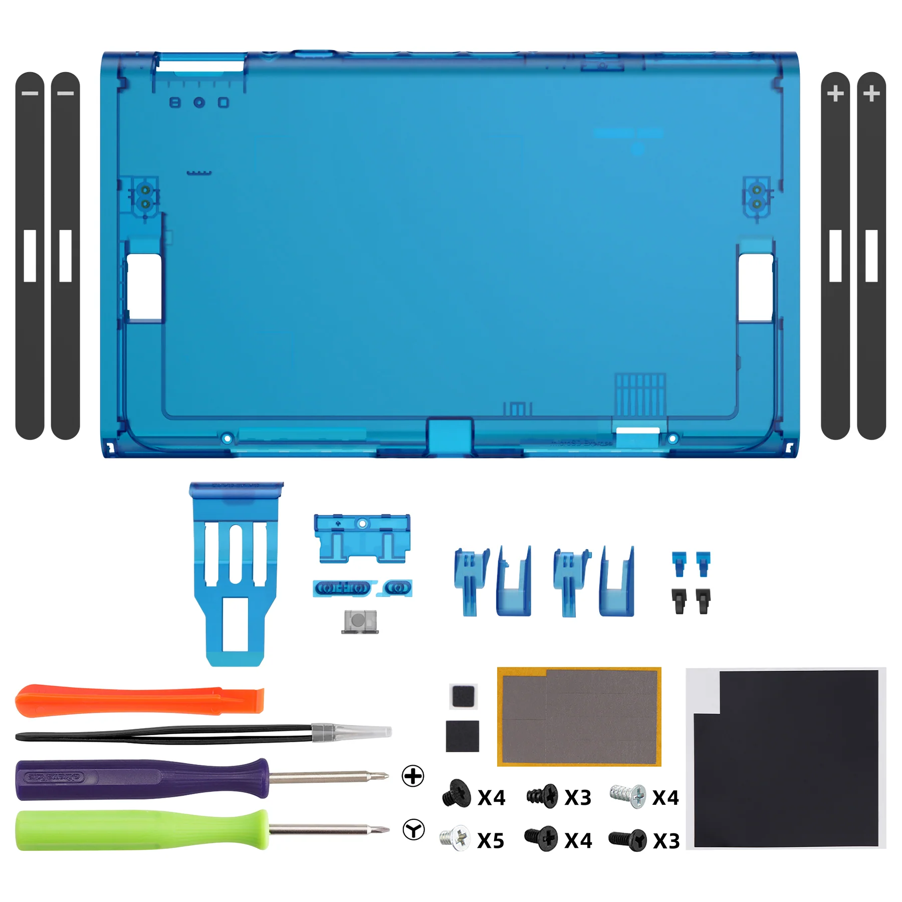 eXtremeRate Replacement DIY Rear Back Plate for Nintendo Switch 2 Handheld Console  (Without Kickstand) - Clear Blue - Image 2