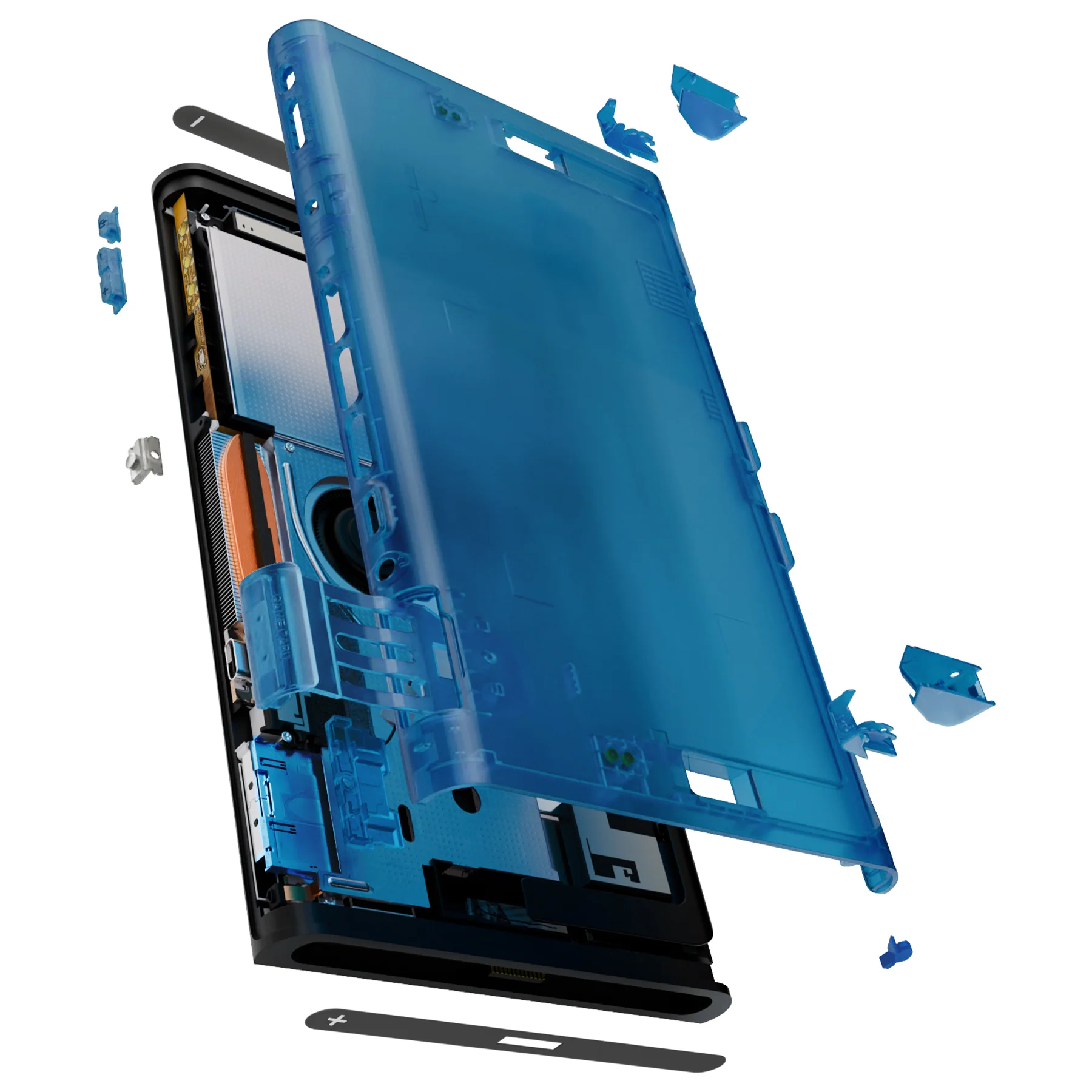 eXtremeRate Replacement DIY Rear Back Plate for Nintendo Switch 2 Handheld Console  (Without Kickstand) - Clear Blue - Image 4