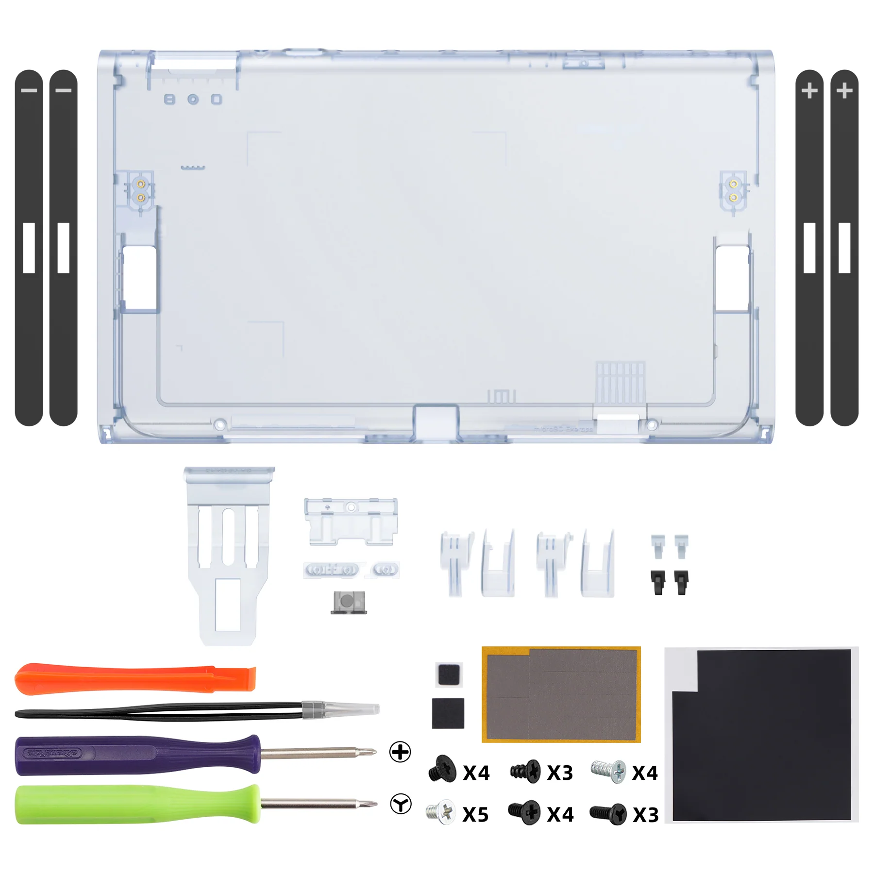 eXtremeRate Replacement DIY Rear Back Plate for Nintendo Switch 2 Handheld Console  (Without Kickstand) - Clear Glacier Blue - Image 2