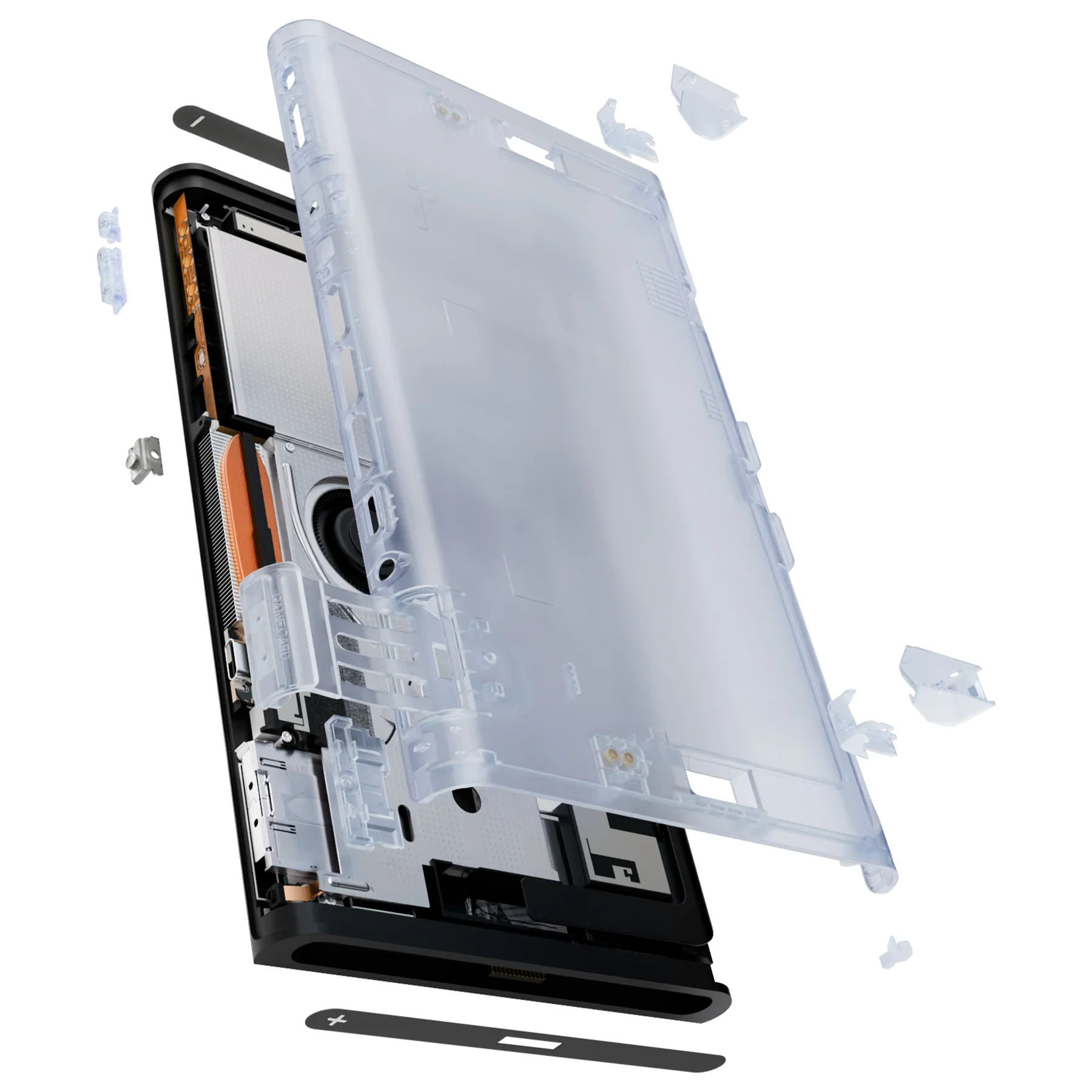 eXtremeRate Replacement DIY Rear Back Plate for Nintendo Switch 2 Handheld Console  (Without Kickstand) - Clear Glacier Blue - Image 4